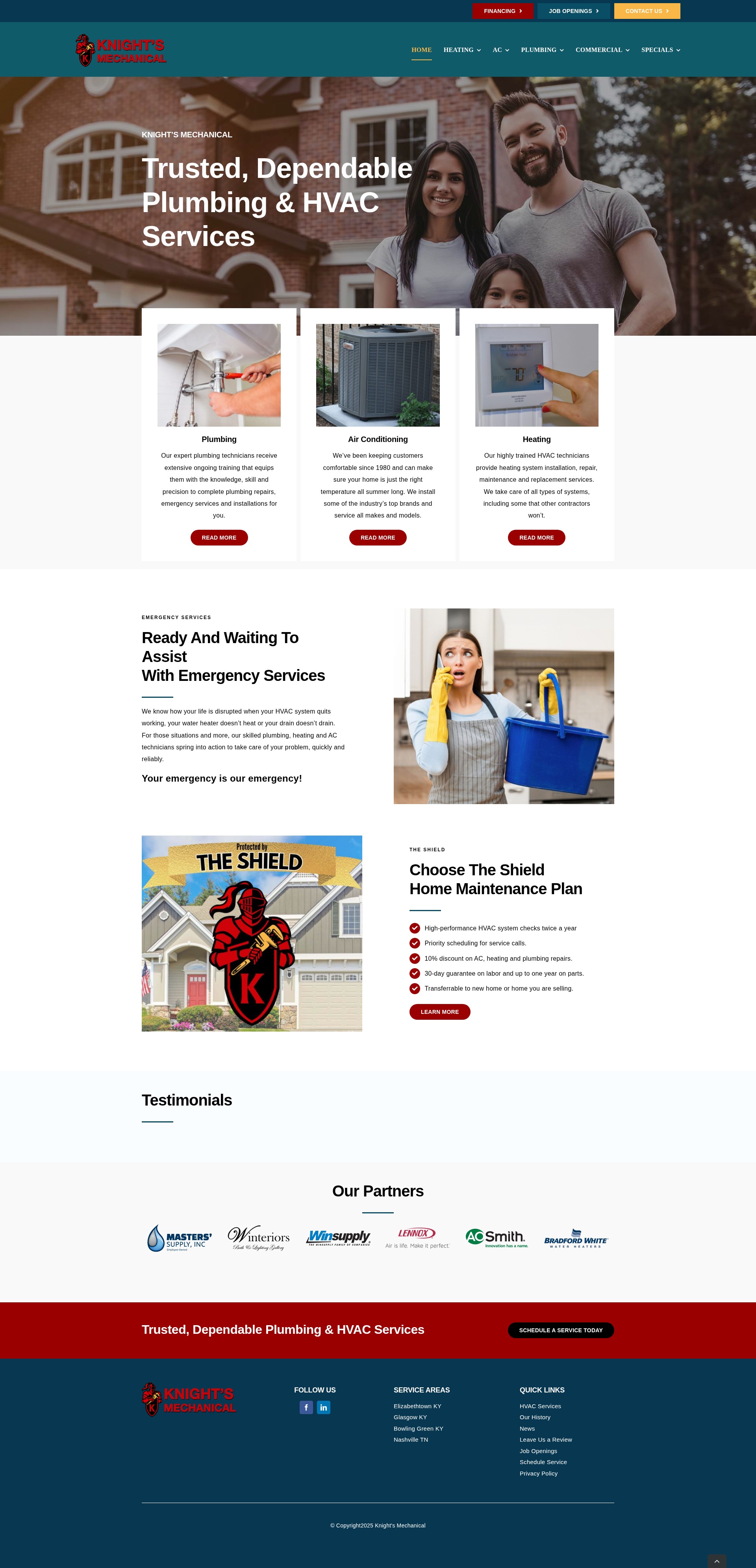 Screenshot of knightsmechanical.com