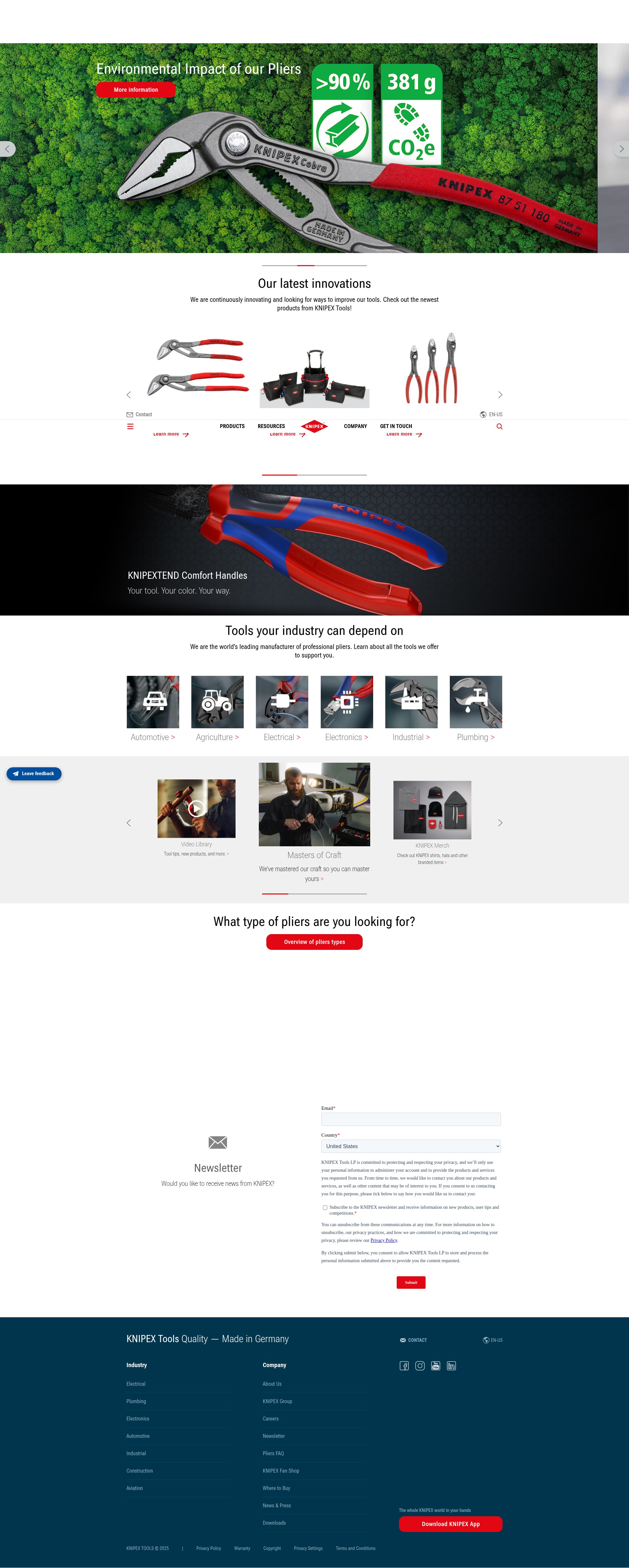 Screenshot of knipex-tools.com