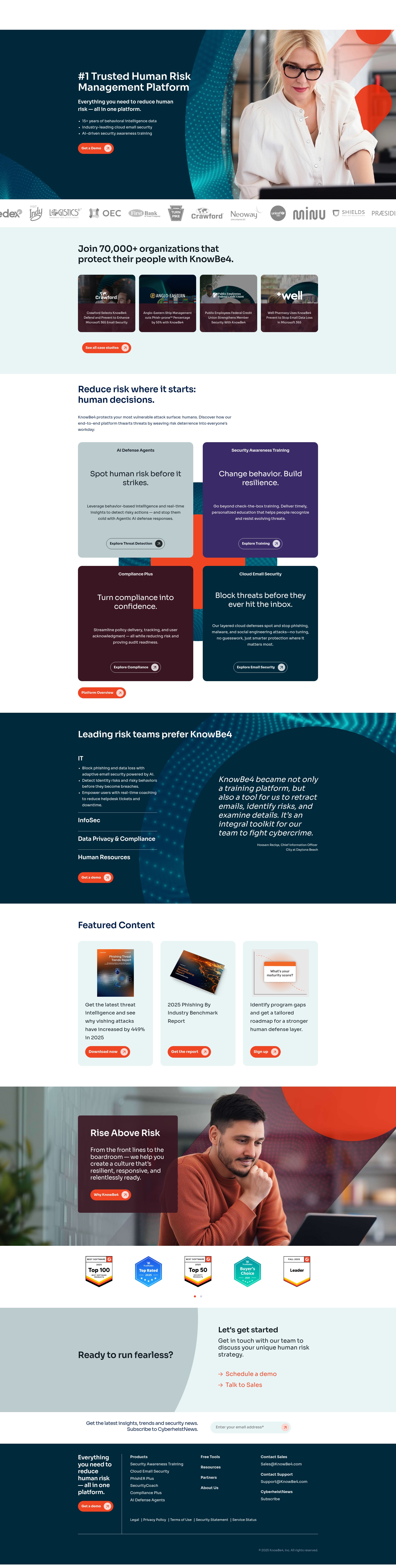 Screenshot of knowbe4.com