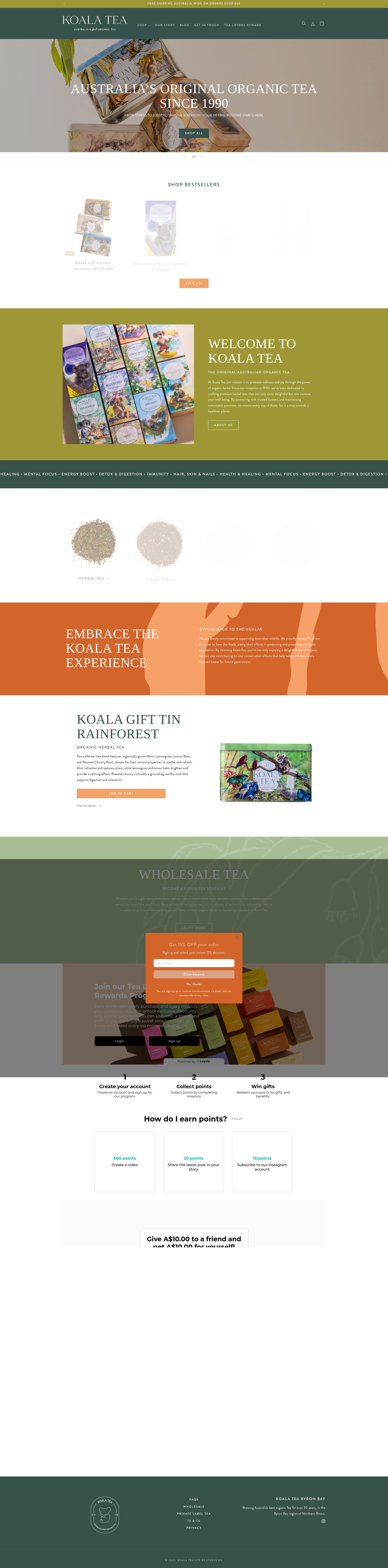 Screenshot of koalatea.com.au