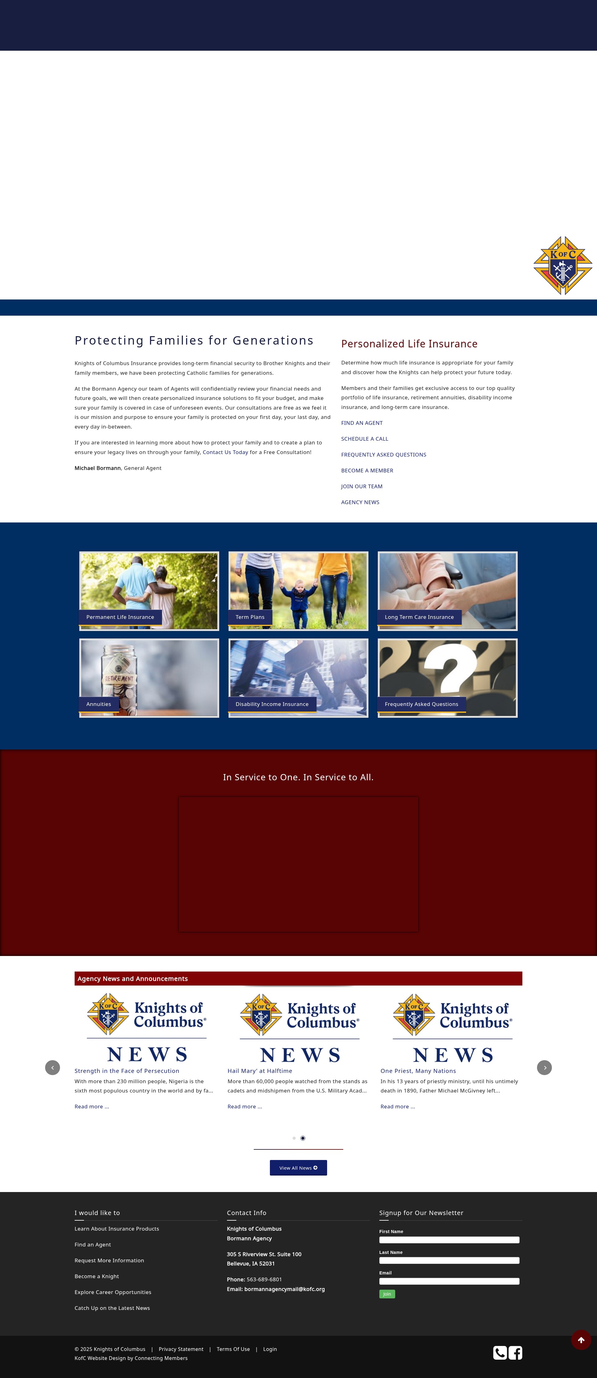 Screenshot of kofcbormannagency.org