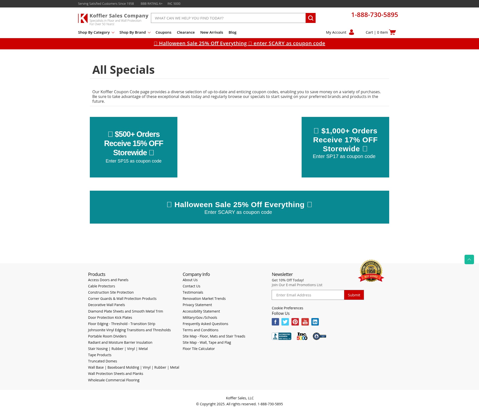 Screenshot of kofflersales.com