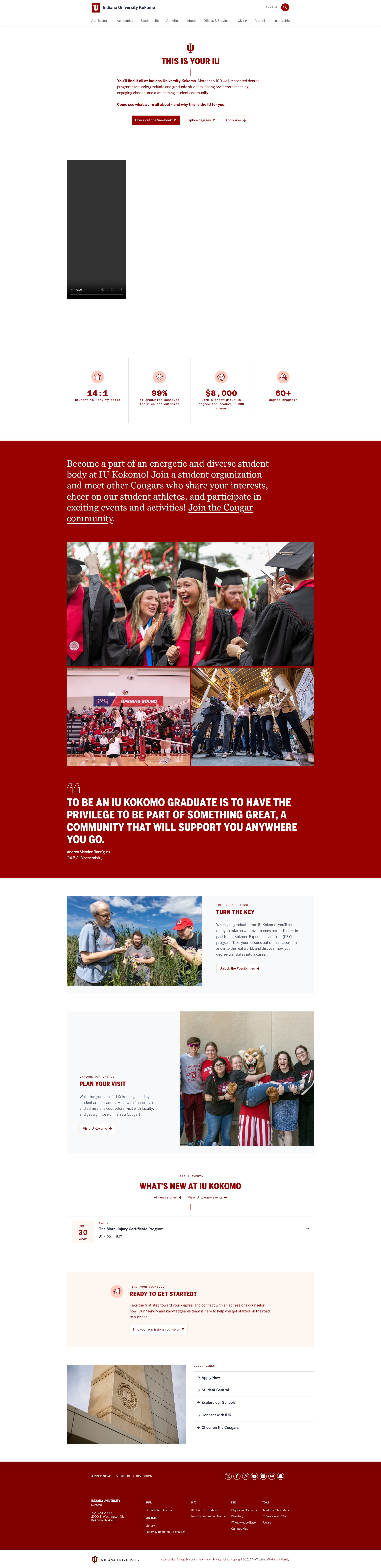 Screenshot of kokomo.iu.edu