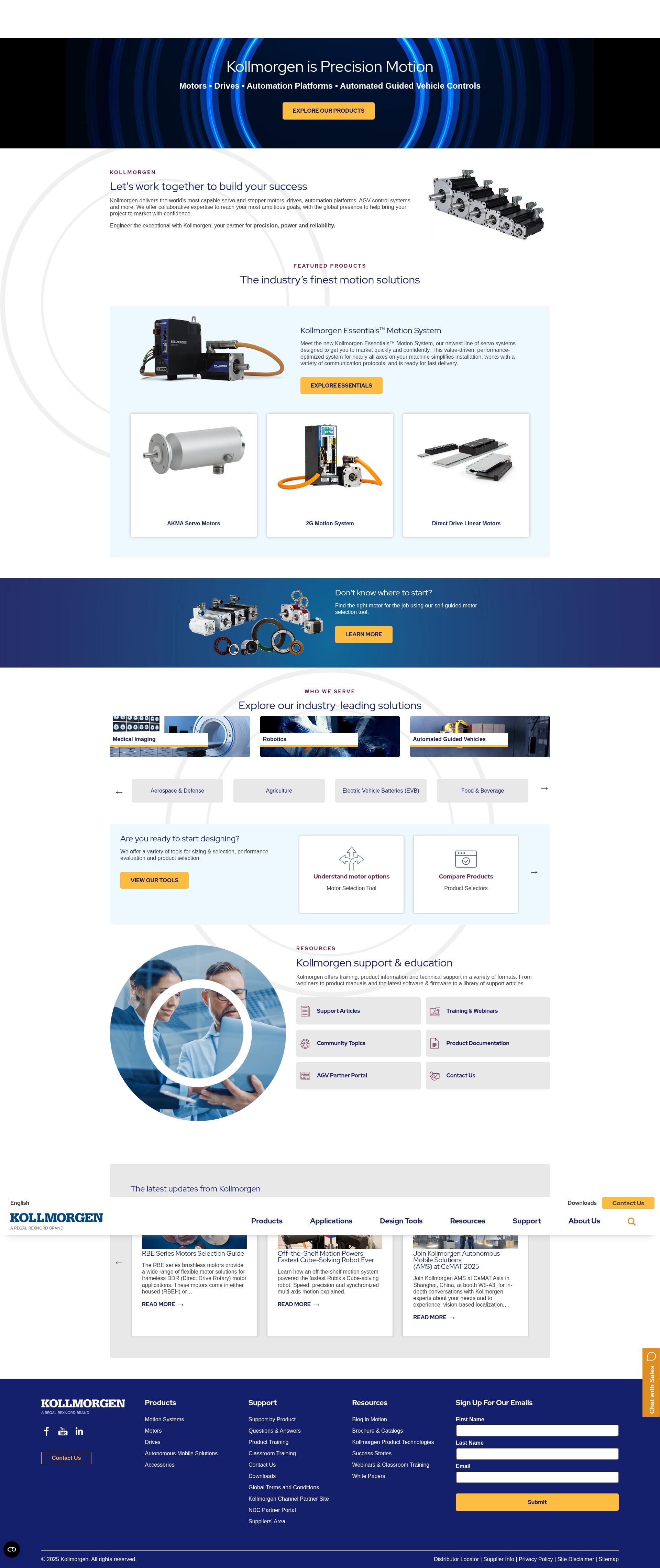 Screenshot of kollmorgen.com