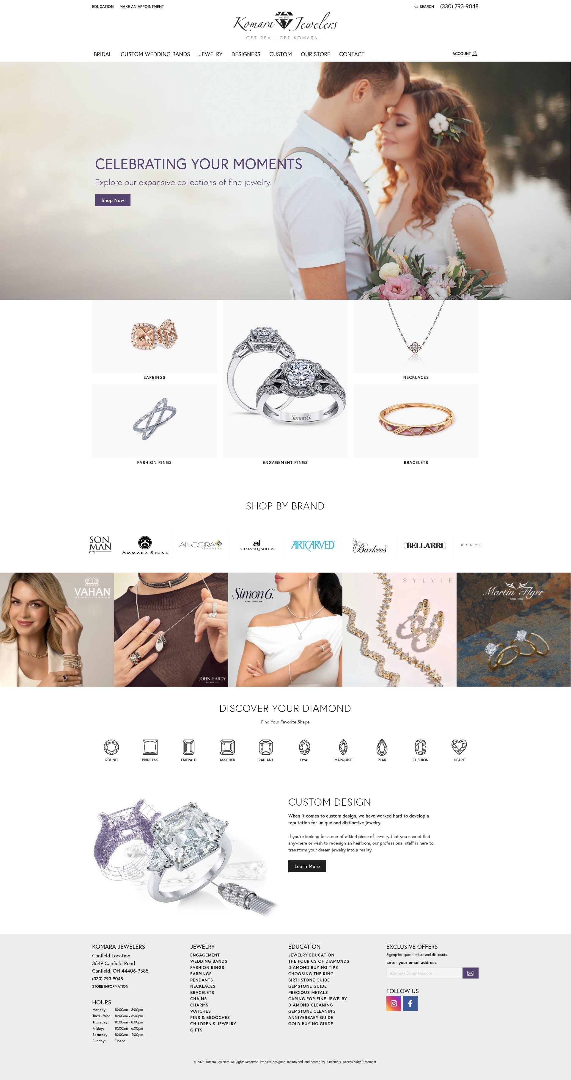 Screenshot of komarajewelers.com
