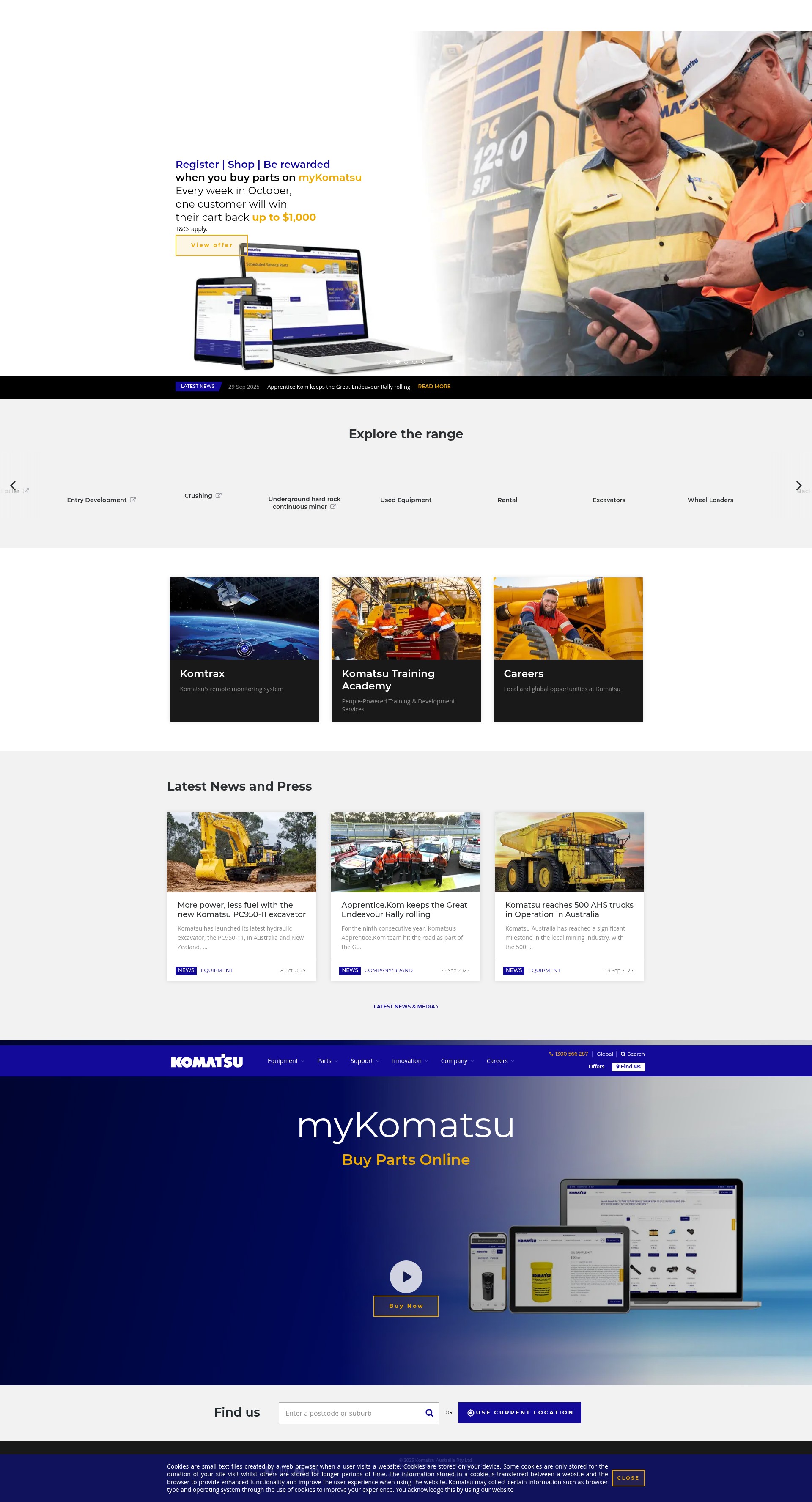 Screenshot of komatsu.com.au