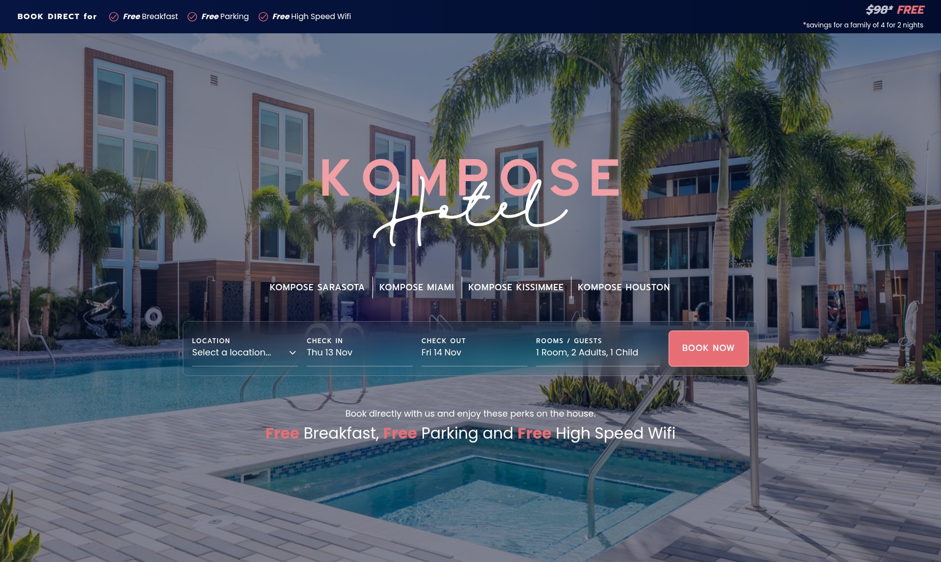 Screenshot of komposehotels.com