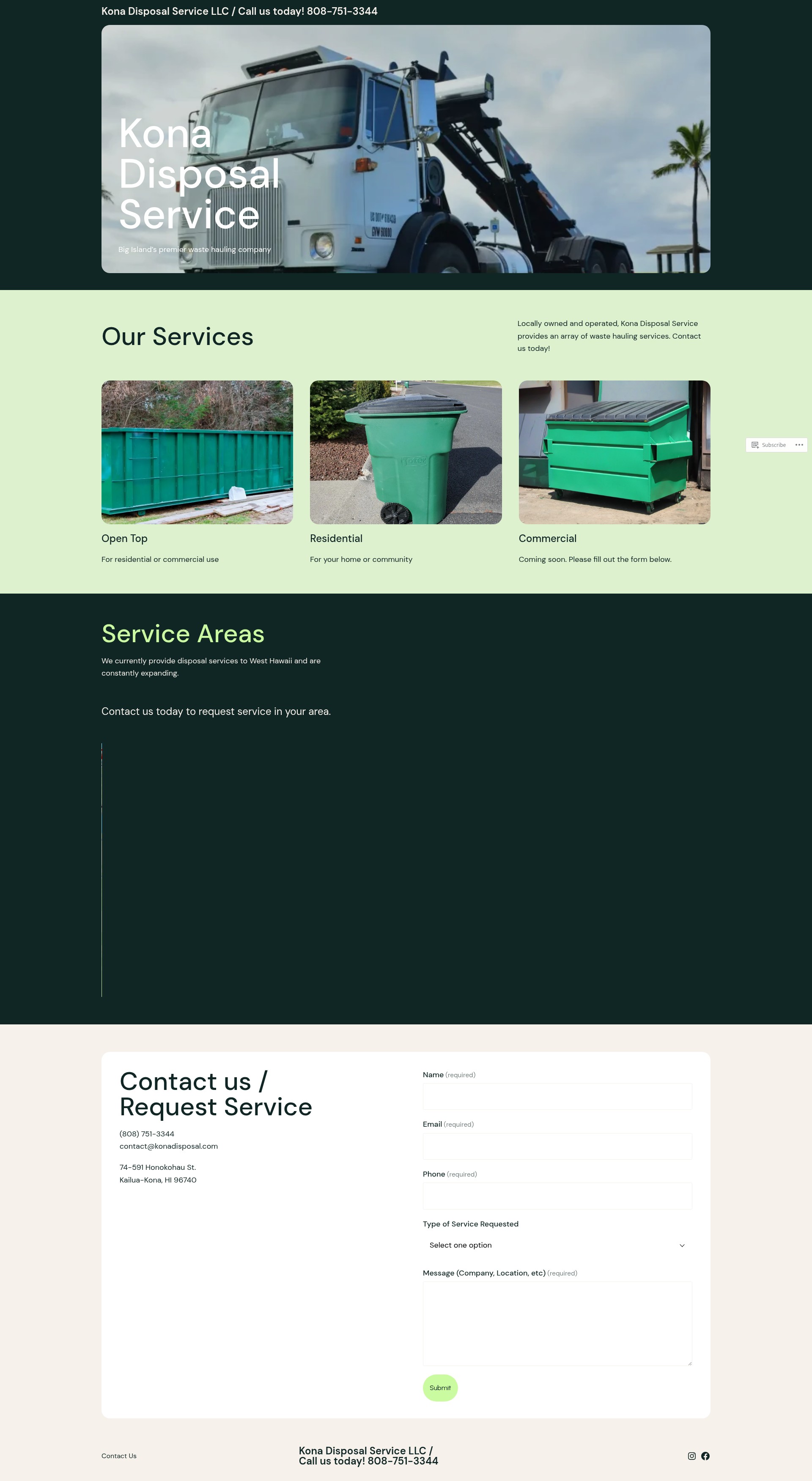 Screenshot of konadisposal.com