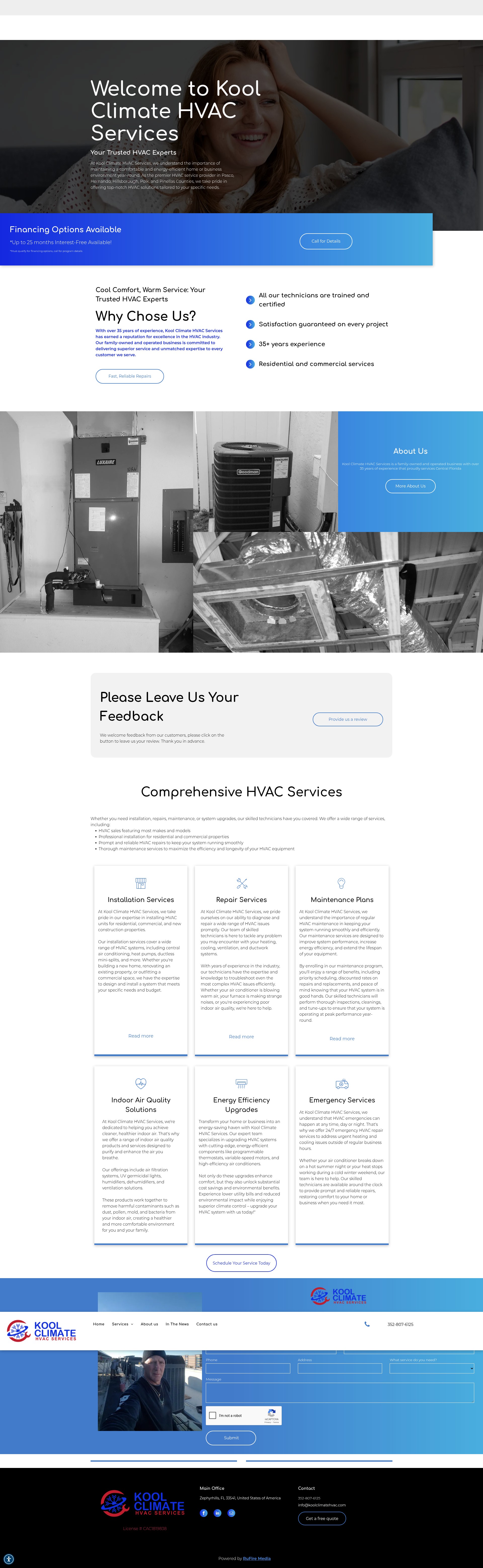 Screenshot of koolclimatehvac.com