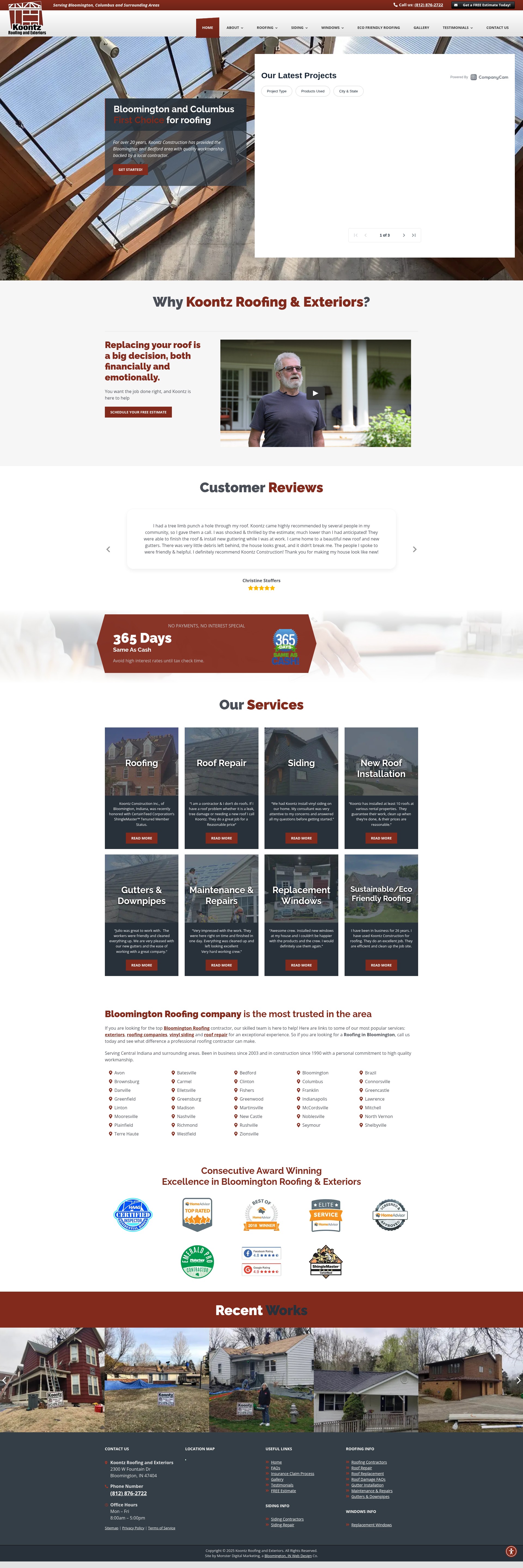 Screenshot of koontzconstruction.com
