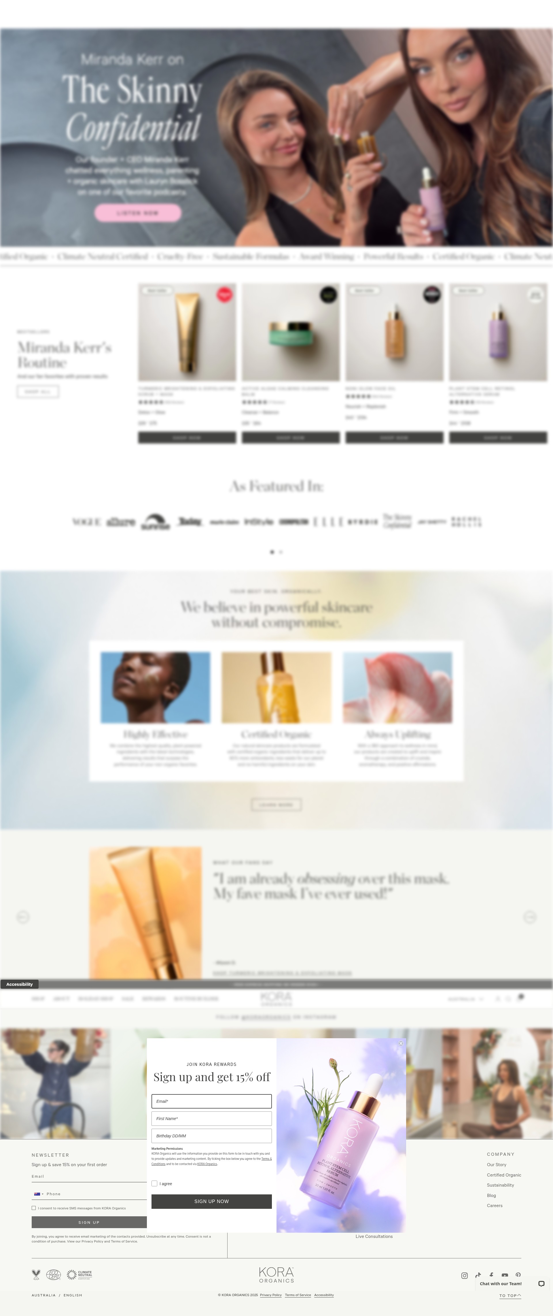 Screenshot of koraorganics.com