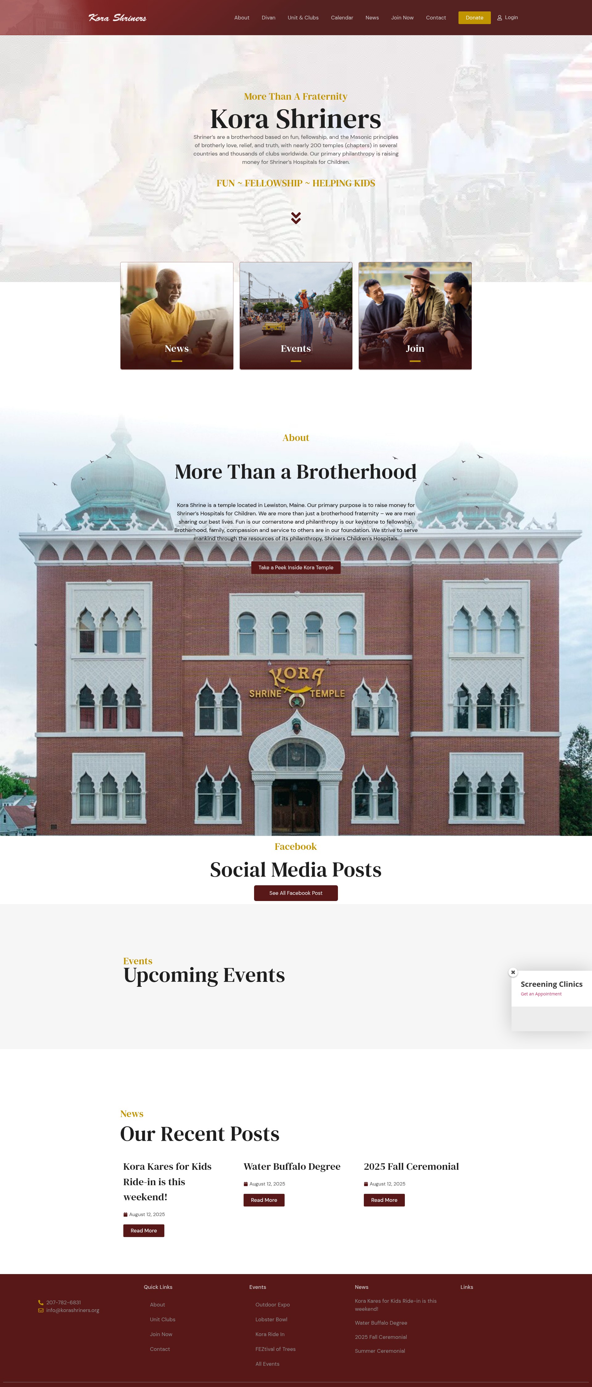 Screenshot of korashriners.org