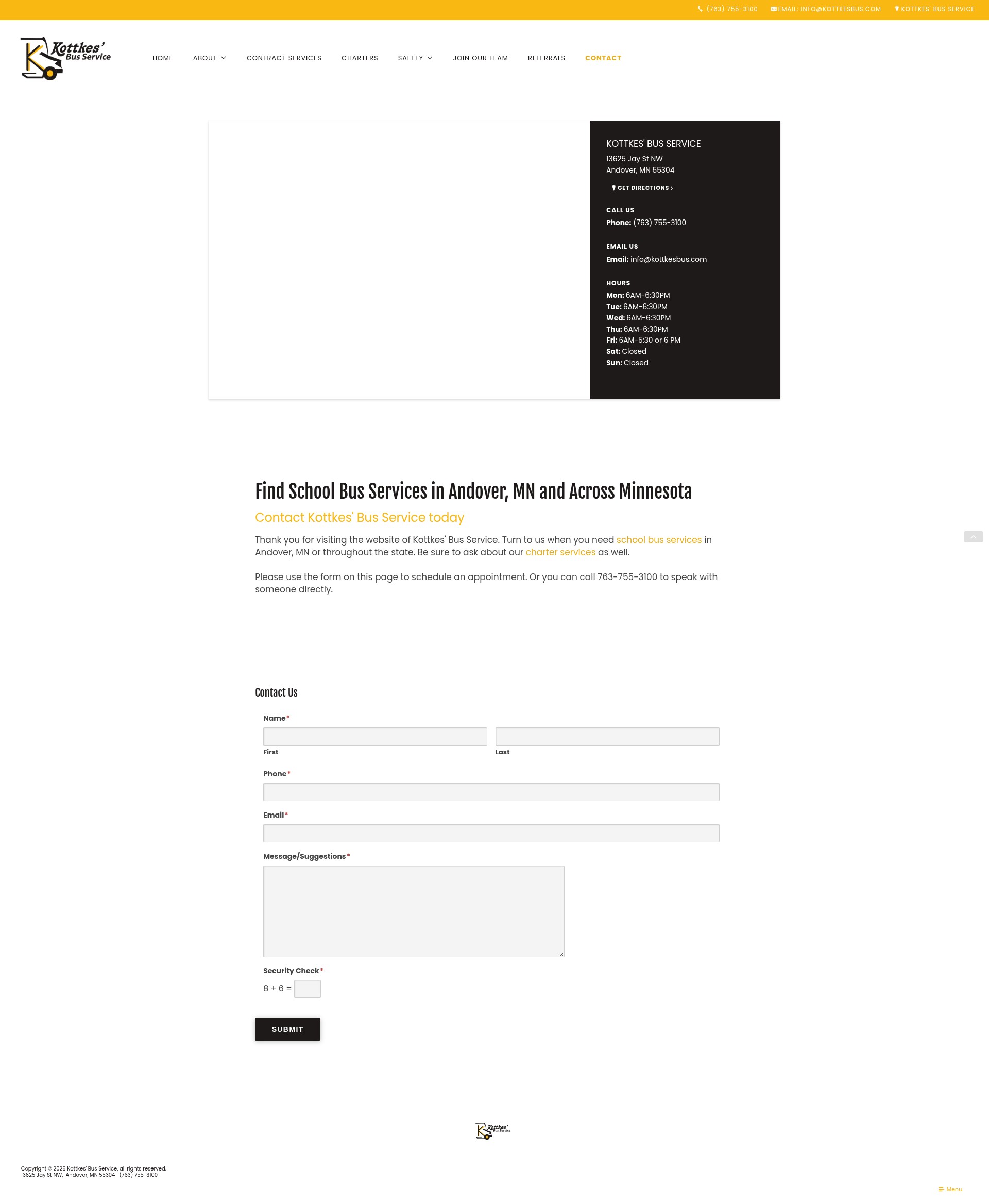 Screenshot of kottkesbusmn.com