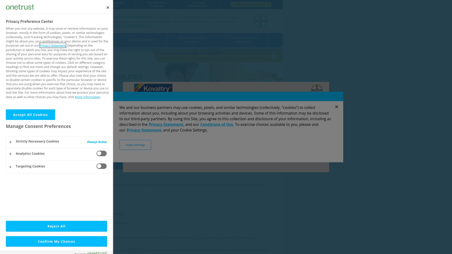 Screenshot of kovaltryhcp.com
