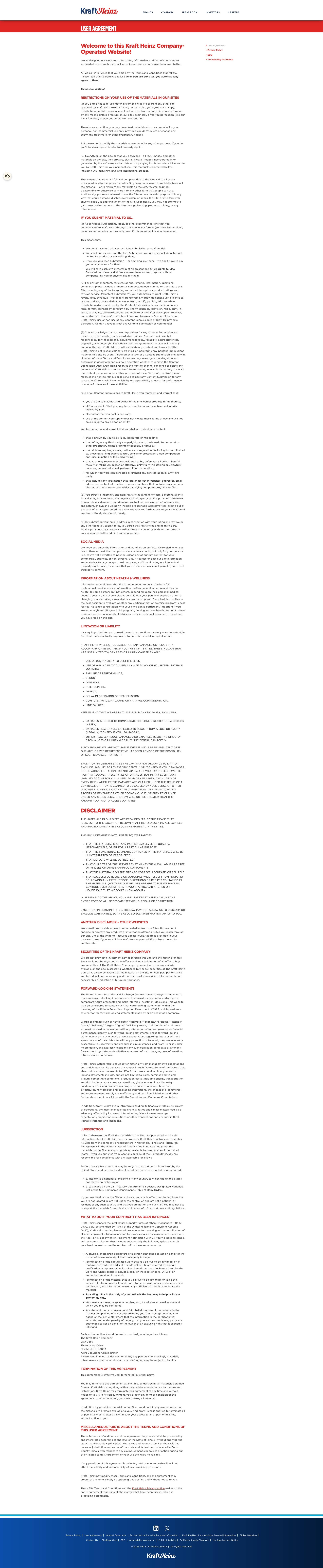Screenshot of kraftheinzcompany.com