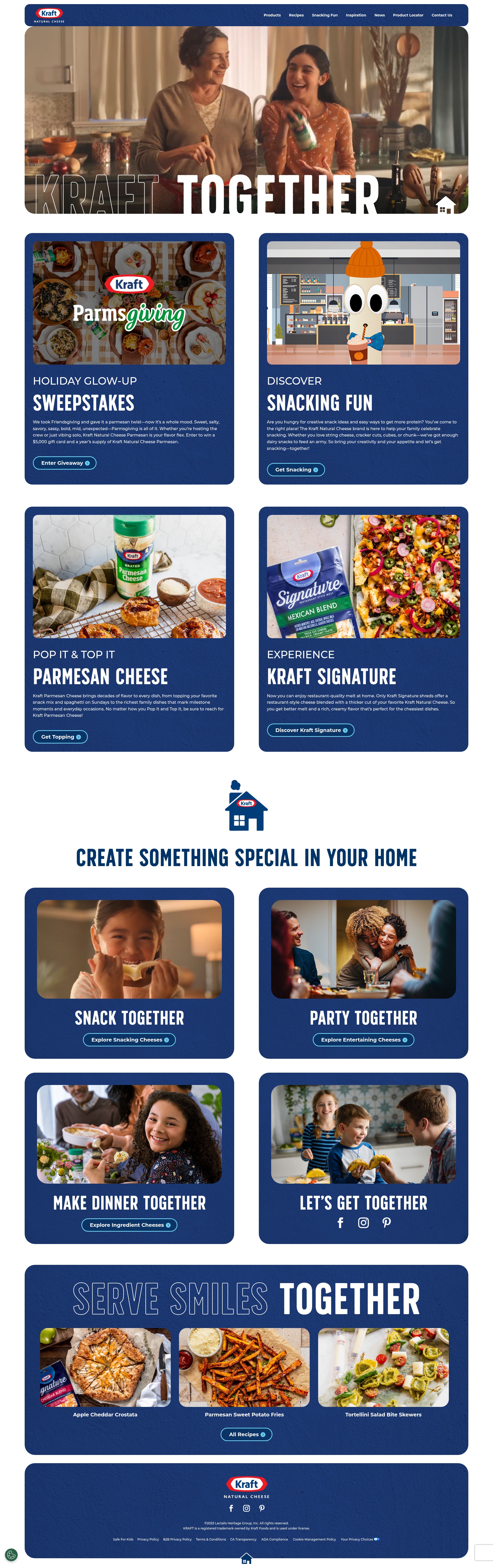 Screenshot of kraftnaturalcheese.com