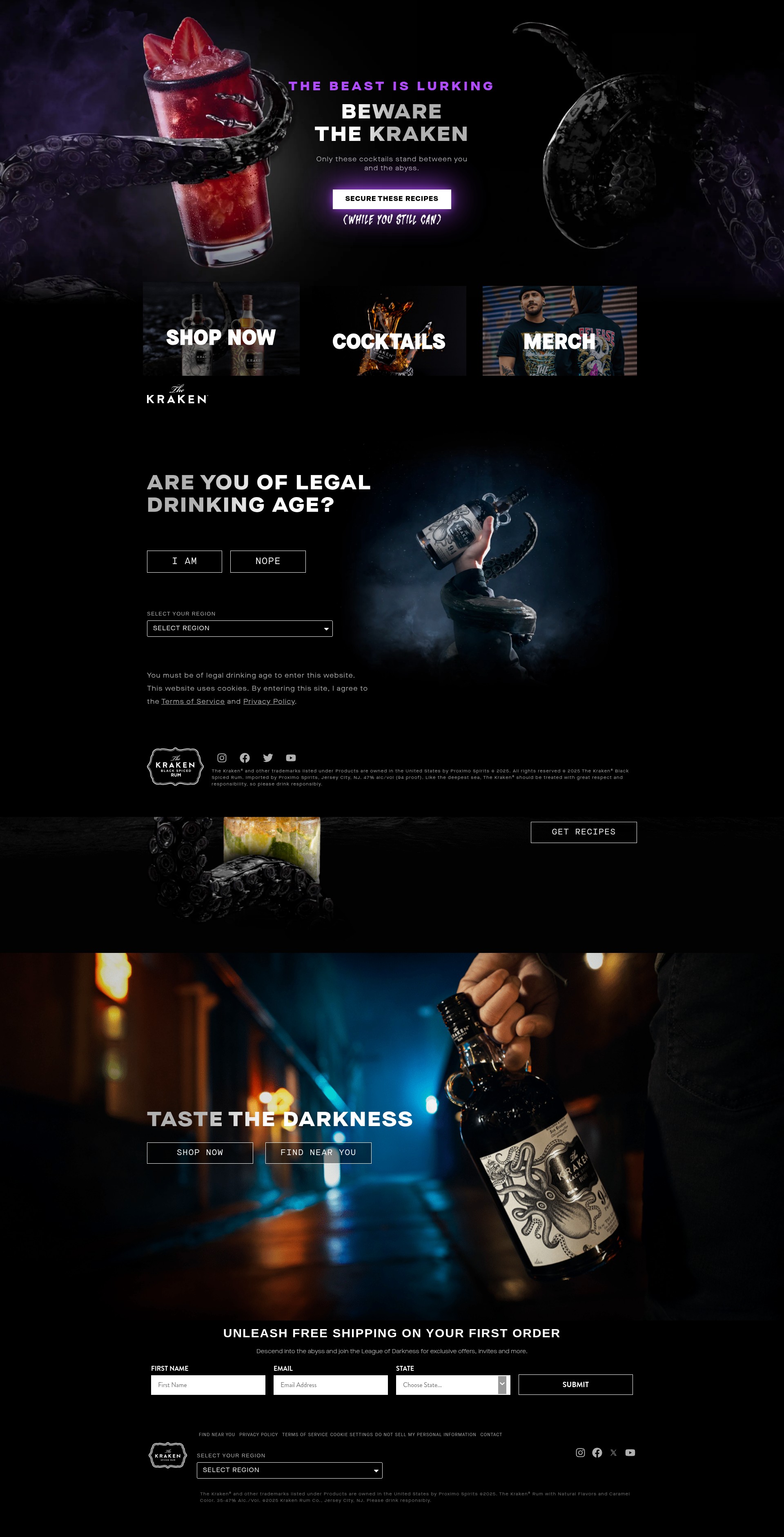 Screenshot of krakenrum.com