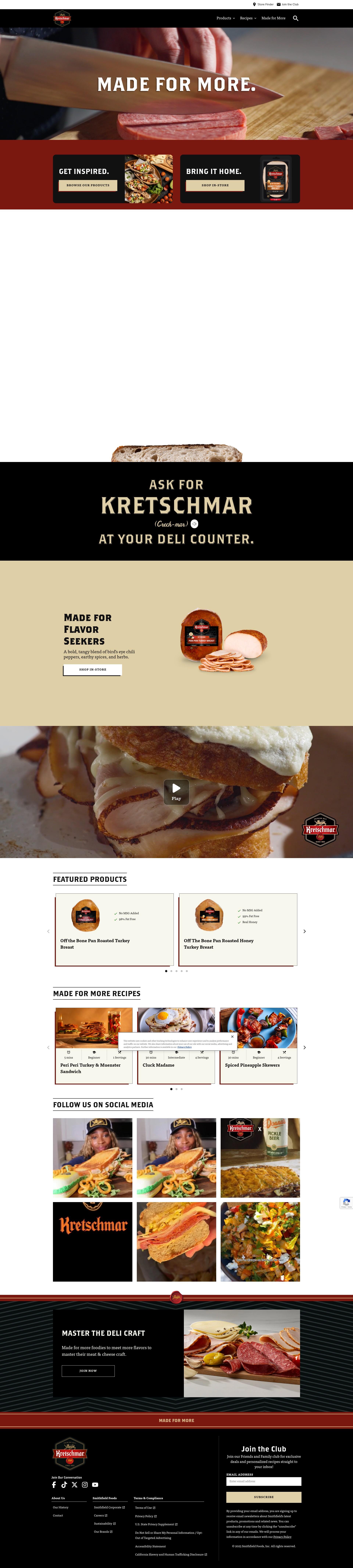 Screenshot of kretschmardeli.com