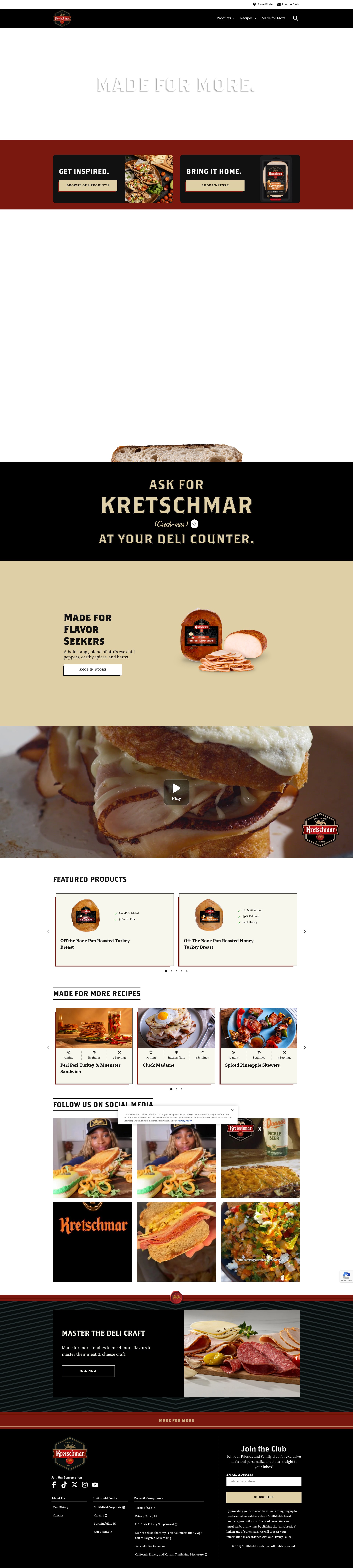 Screenshot of kretschmardeli.sfdbrands.com