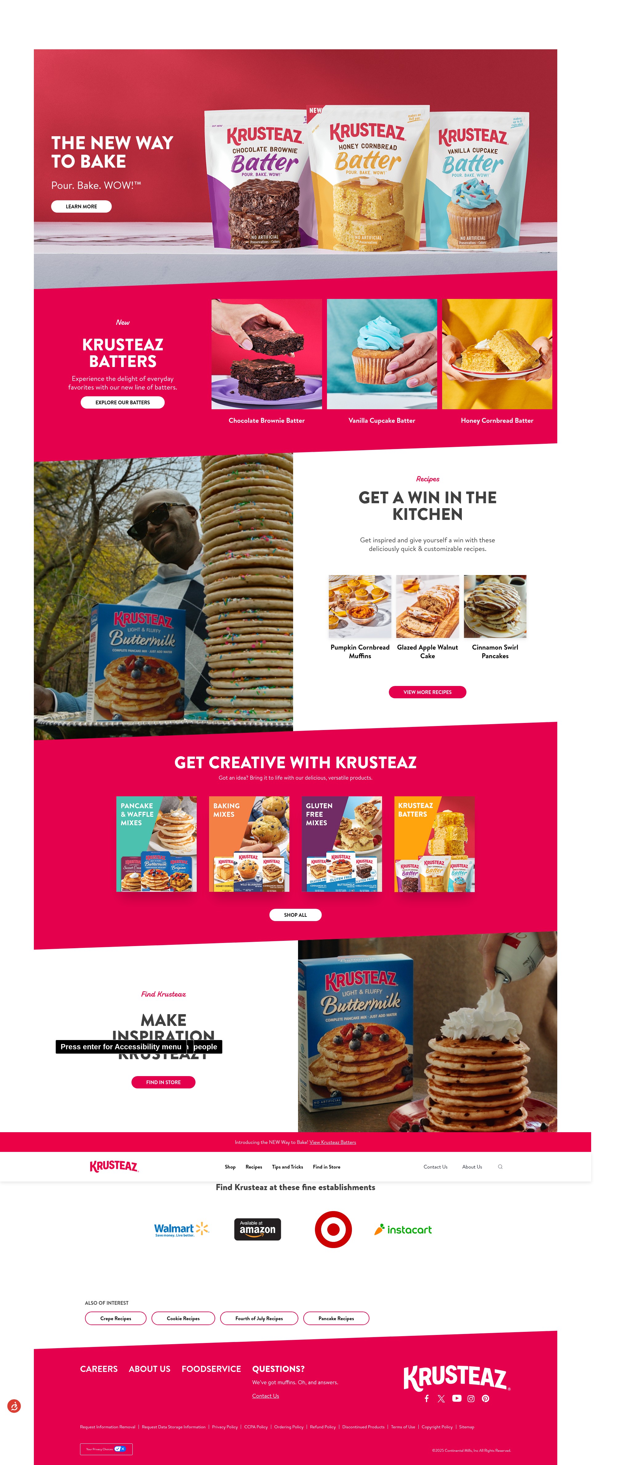 Screenshot of krusteaz.com