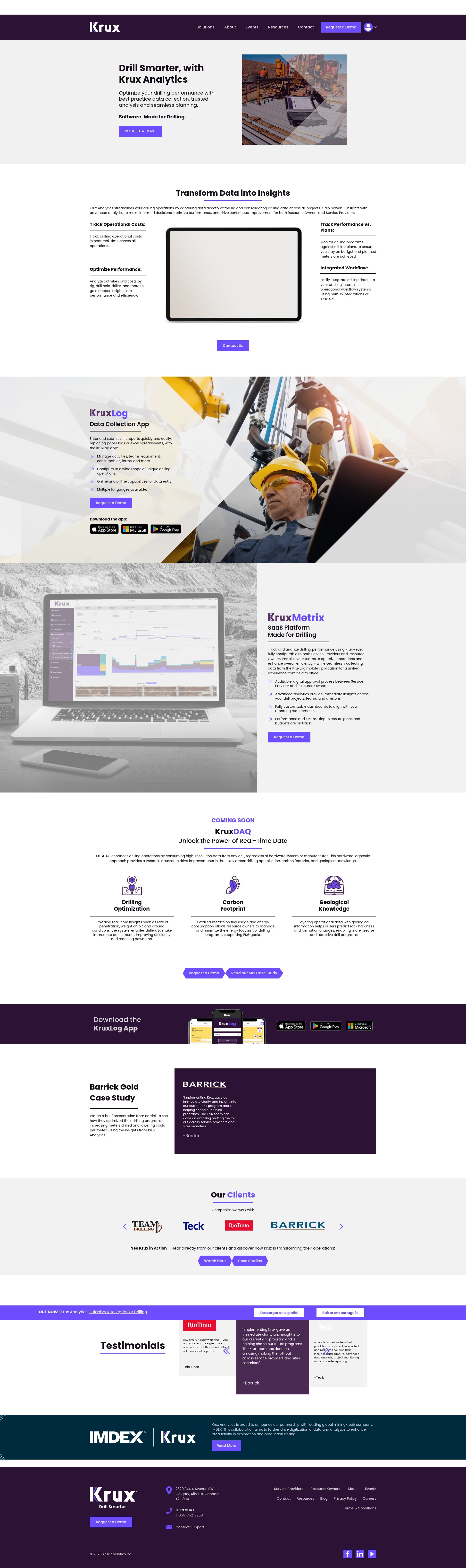 Screenshot of kruxanalytics.com