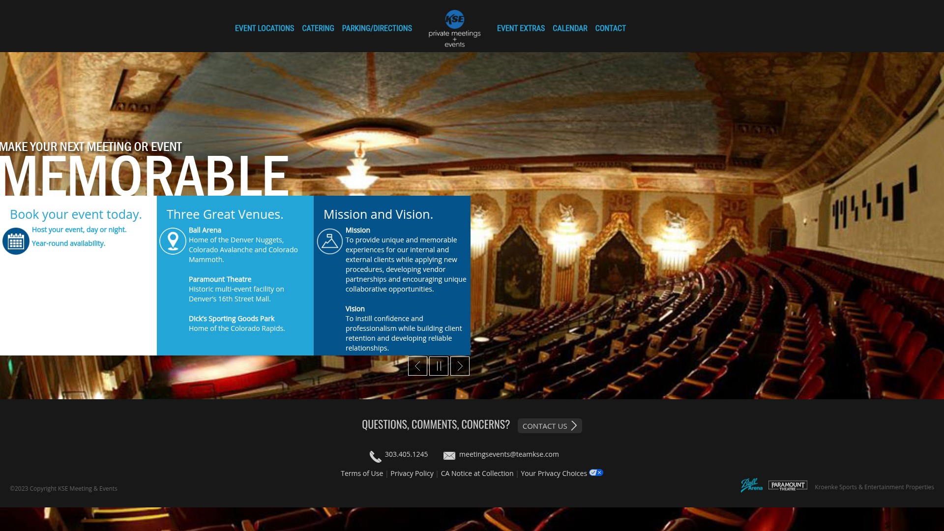 Screenshot of ksedenvervenues.com