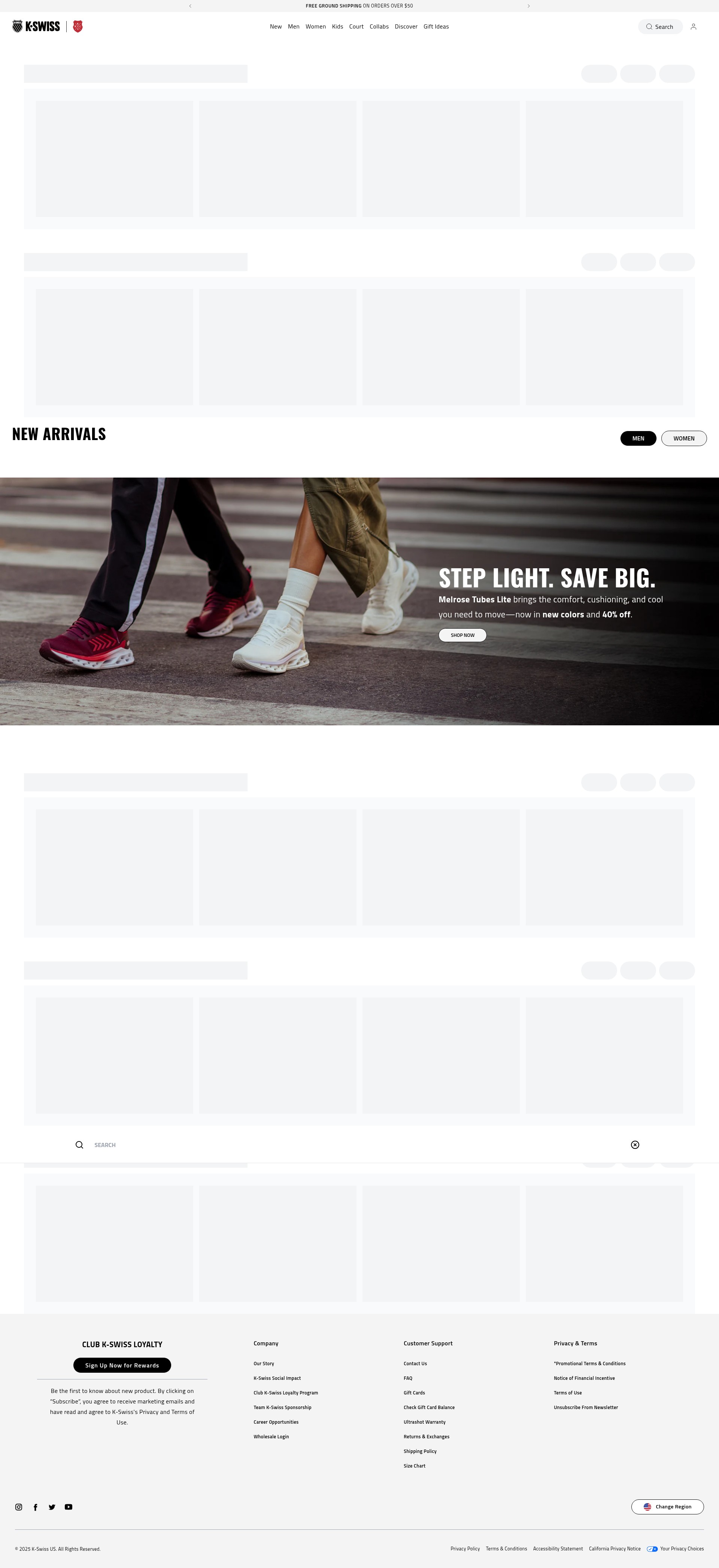Screenshot of kswiss.com
