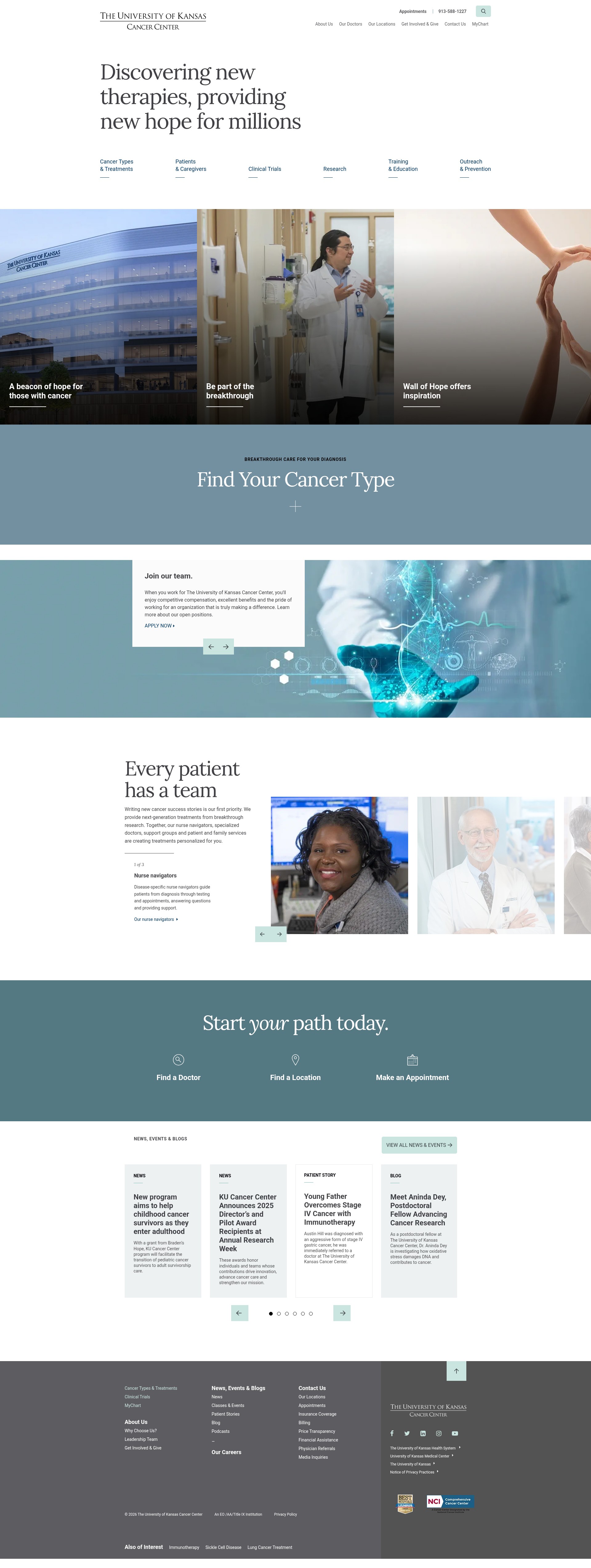 Screenshot of kucancercenter.org