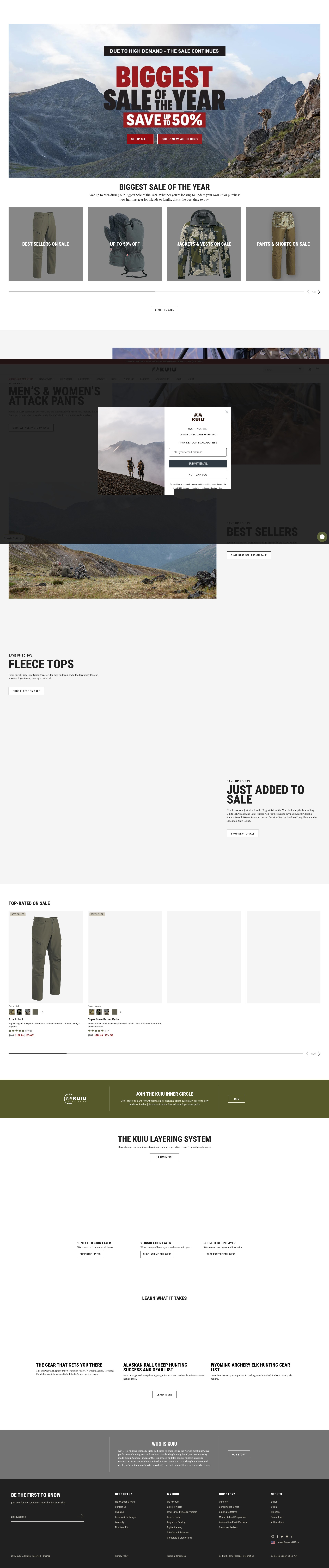 Screenshot of kuiu.com