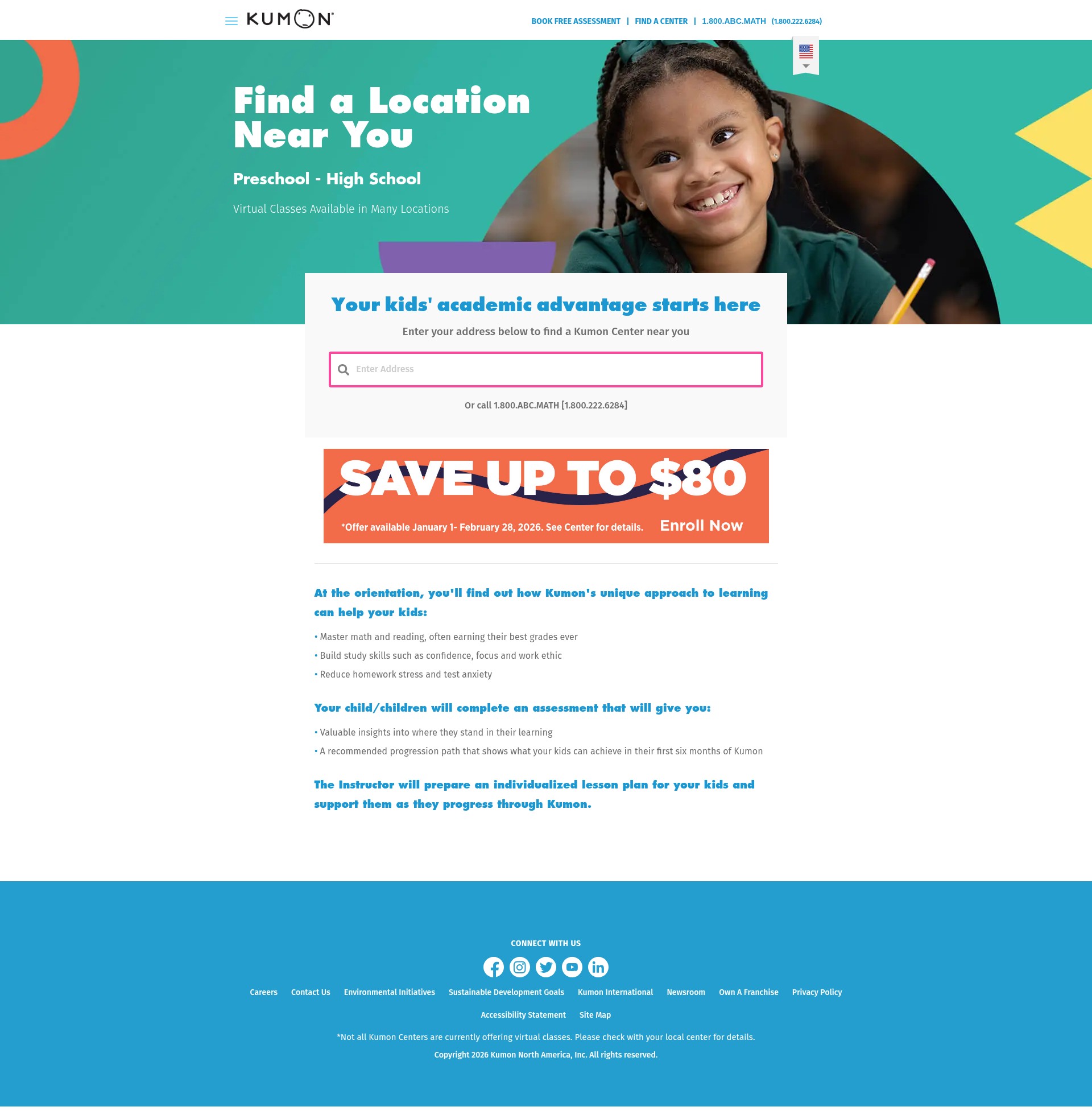Screenshot of kumon.com
