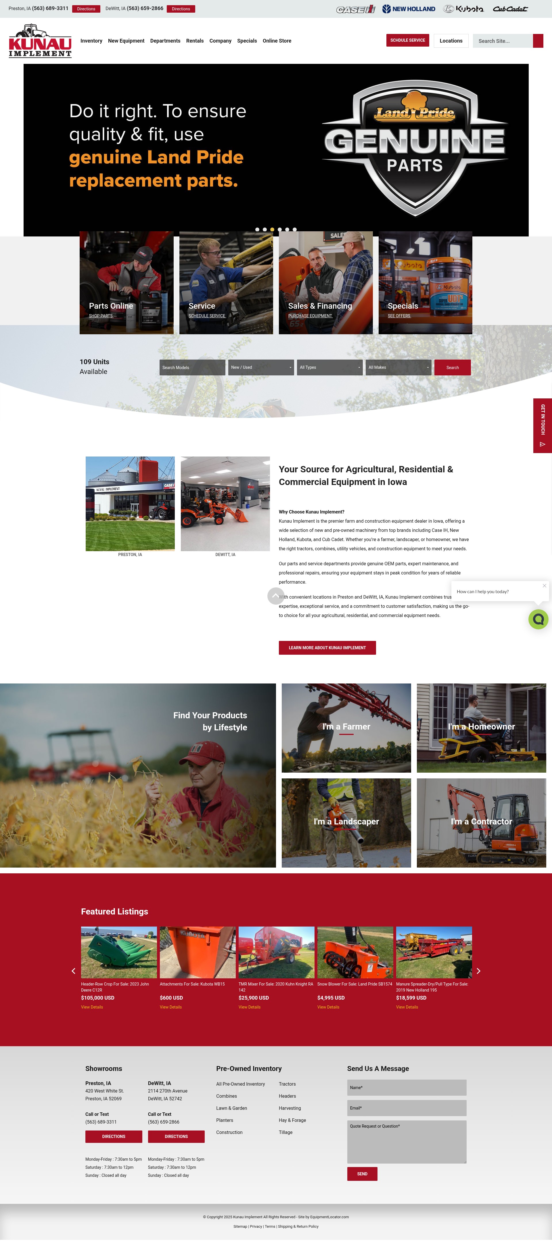 Screenshot of kunauimplement.com