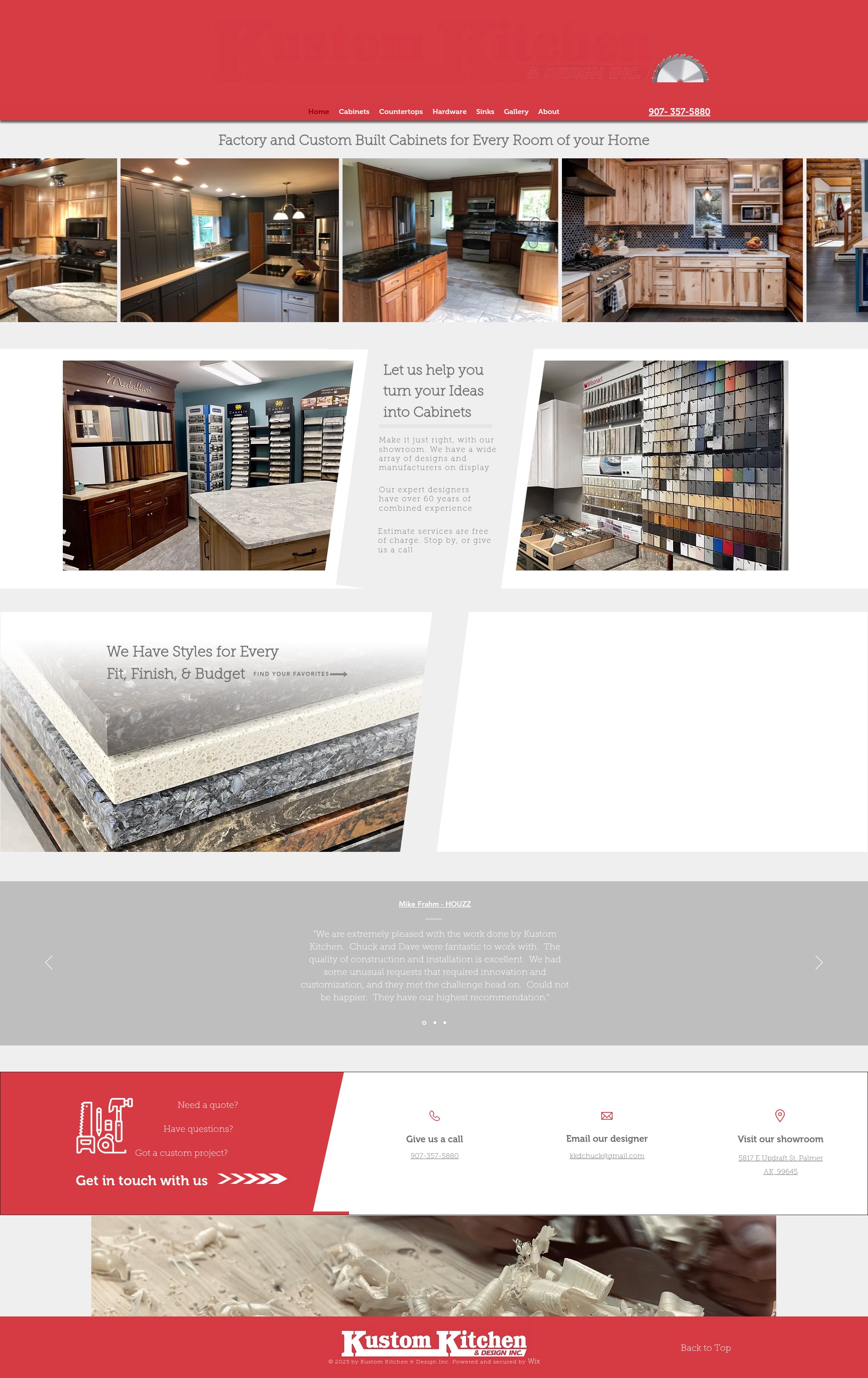 Screenshot of kustomkitchendesigninc.com
