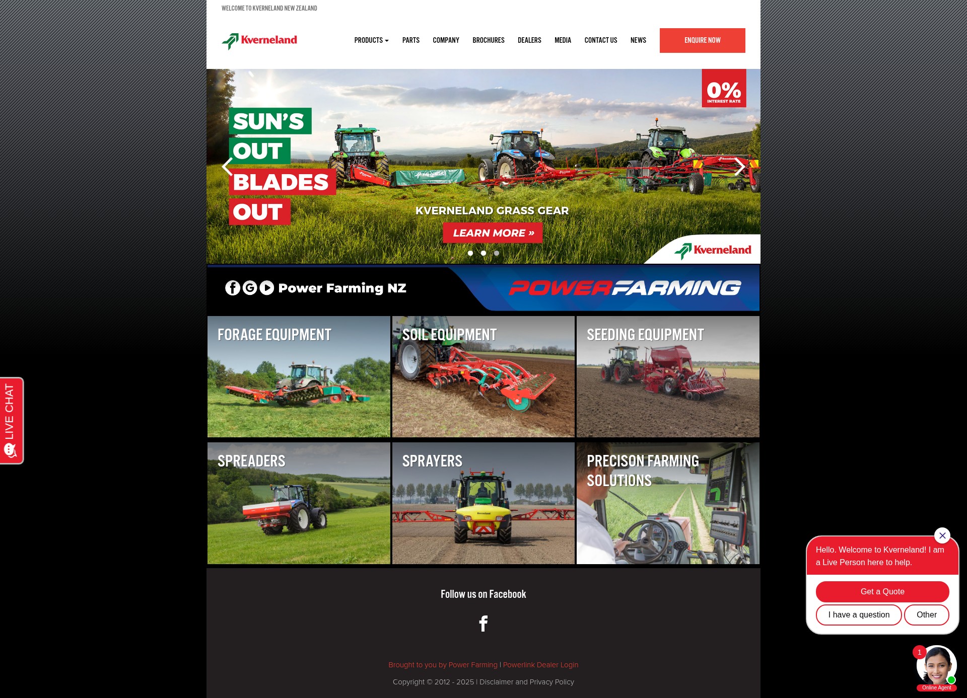 Screenshot of kverneland.co.nz
