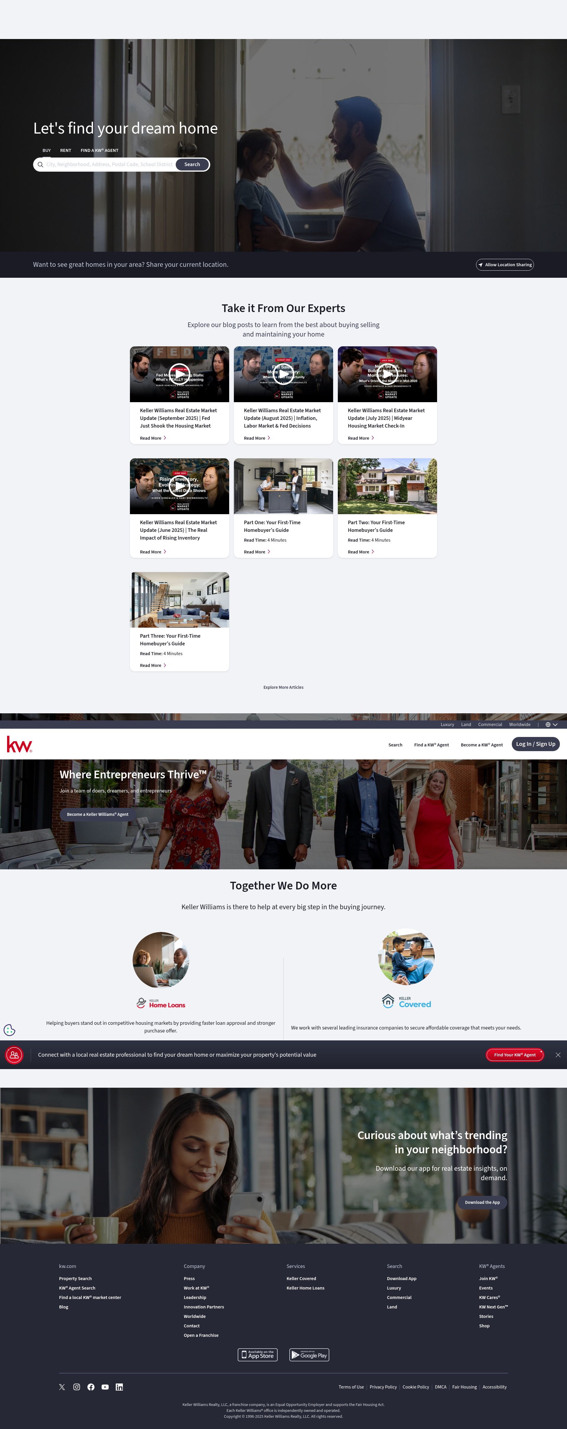 Screenshot of kw.com
