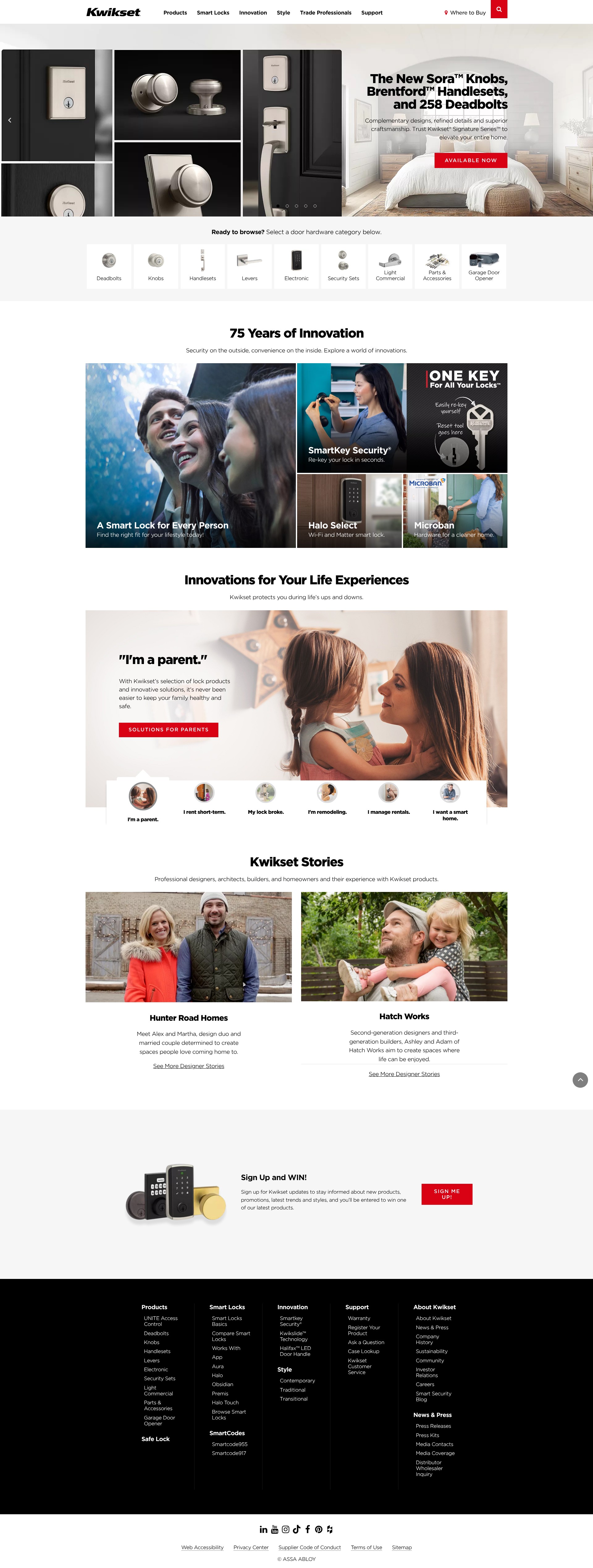 Screenshot of kwikset.com