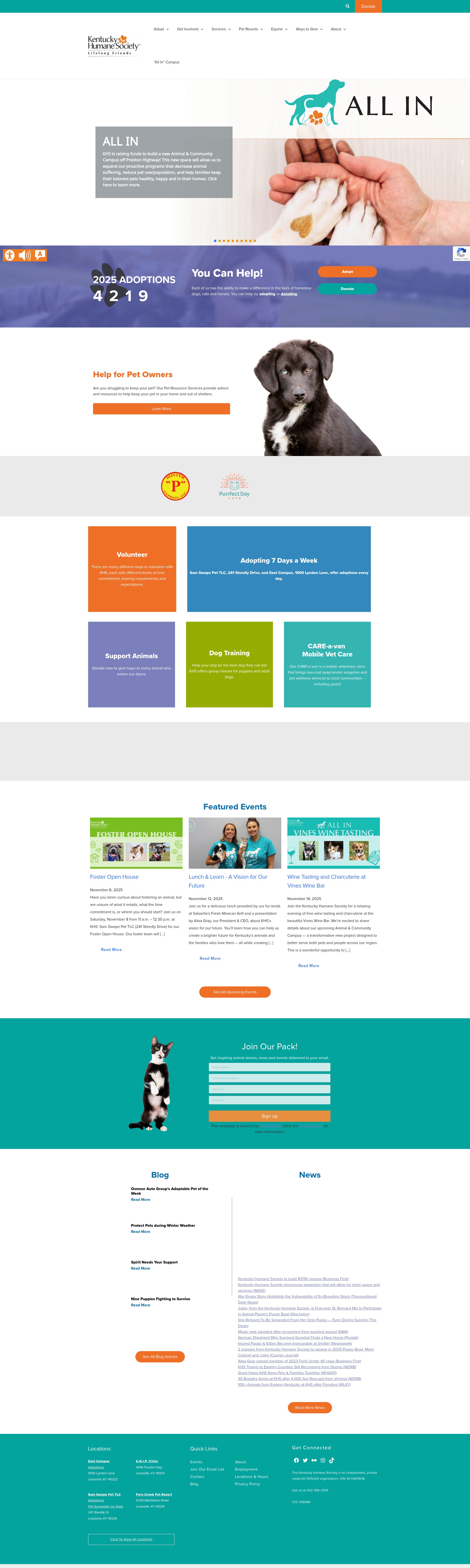 Screenshot of kyhumane.org