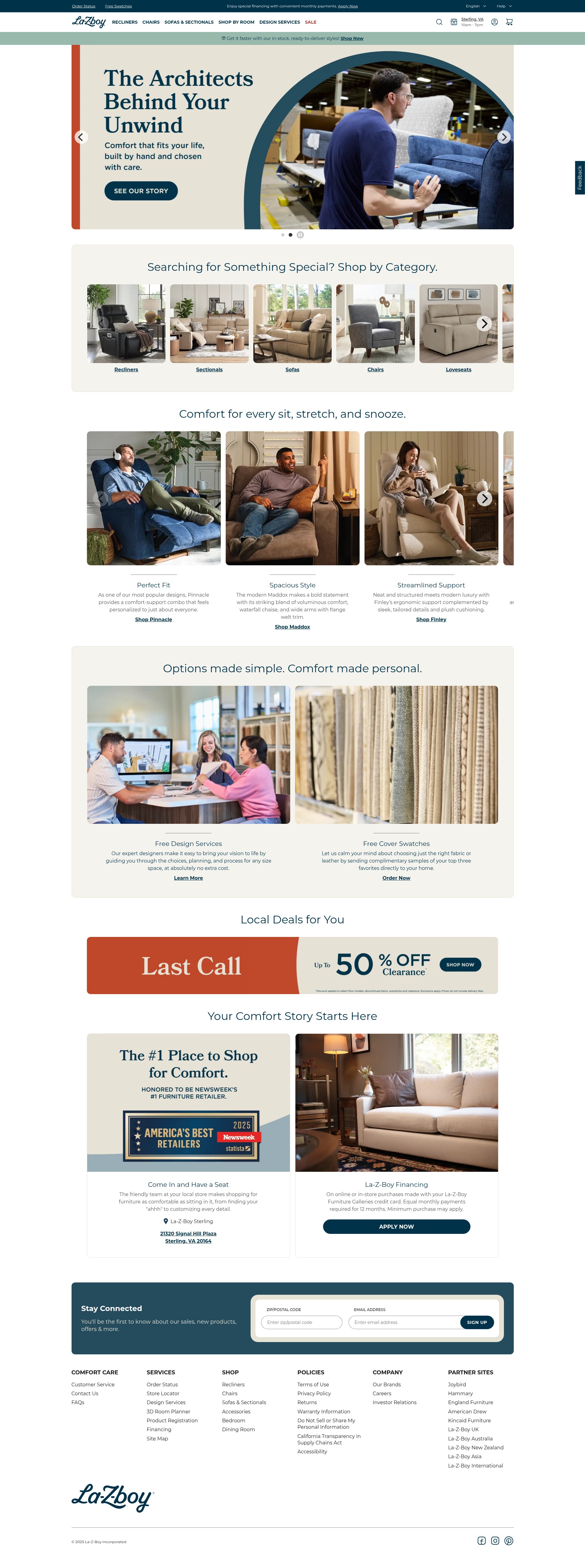 Screenshot of la-z-boy.com