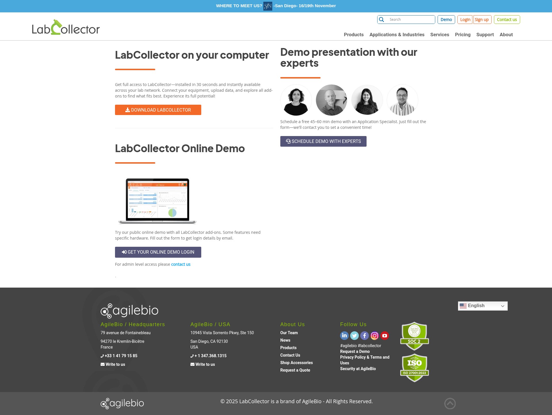 Screenshot of labcollector.com