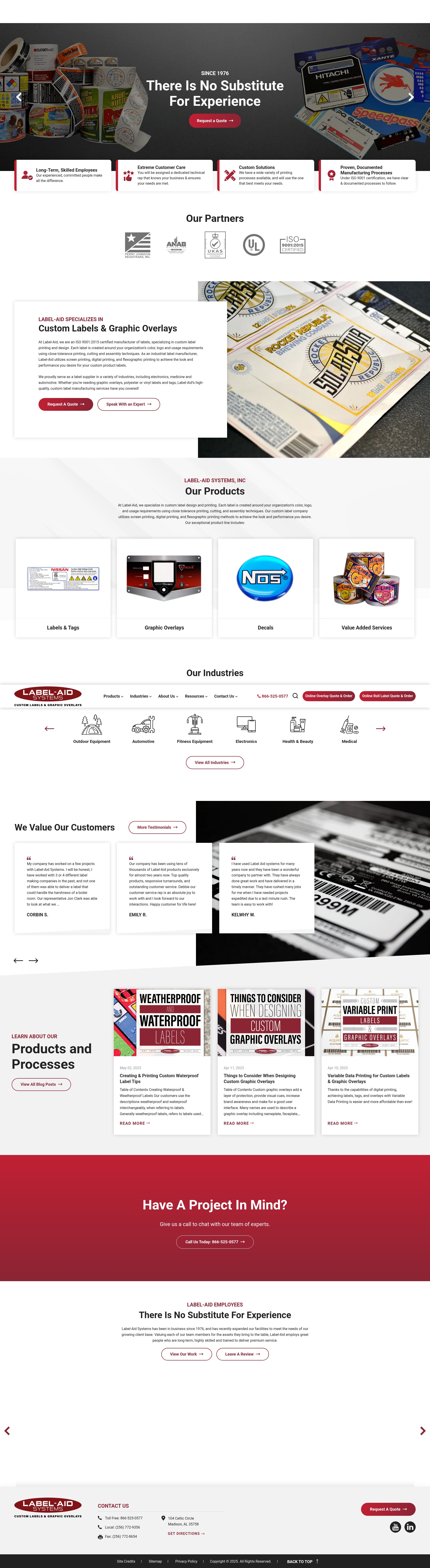 Screenshot of label-aid.com