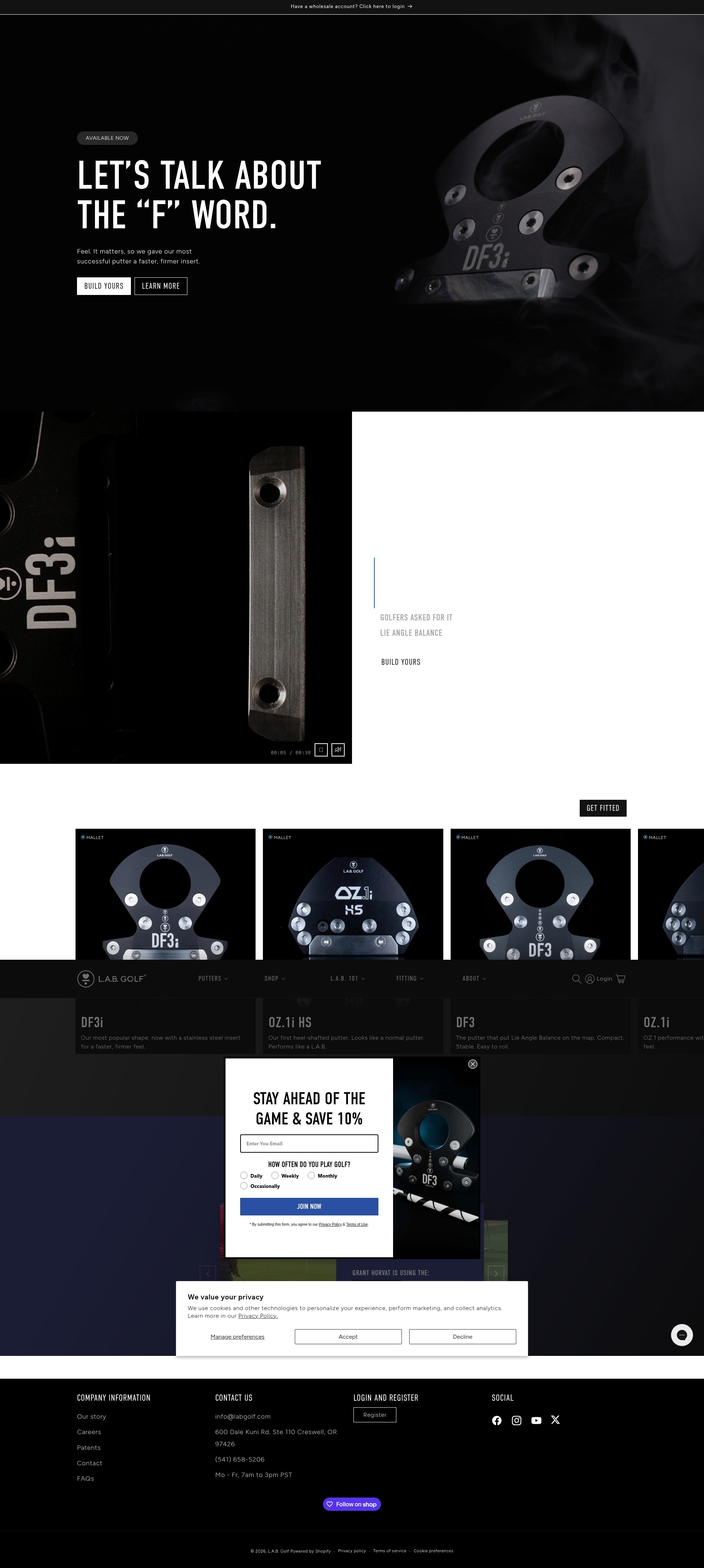 Screenshot of labgolf.com