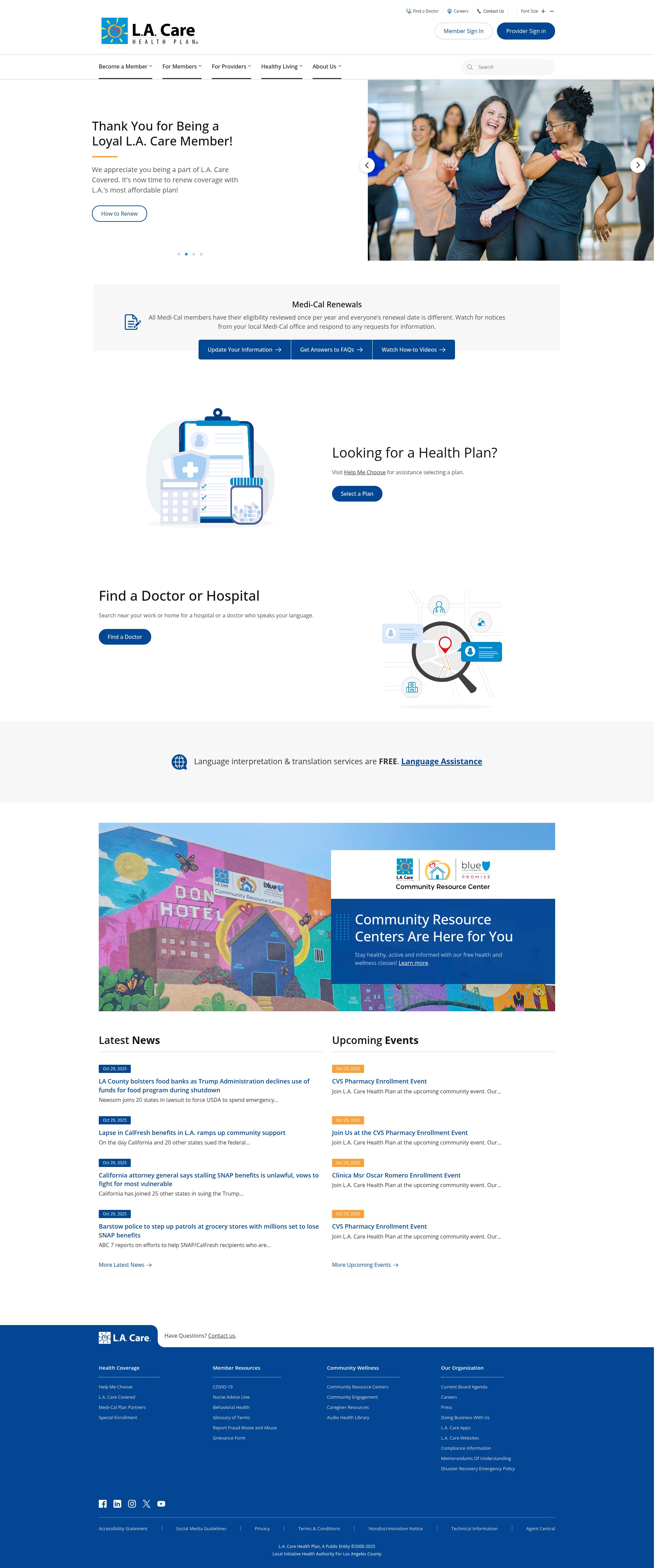 Screenshot of lacare.org