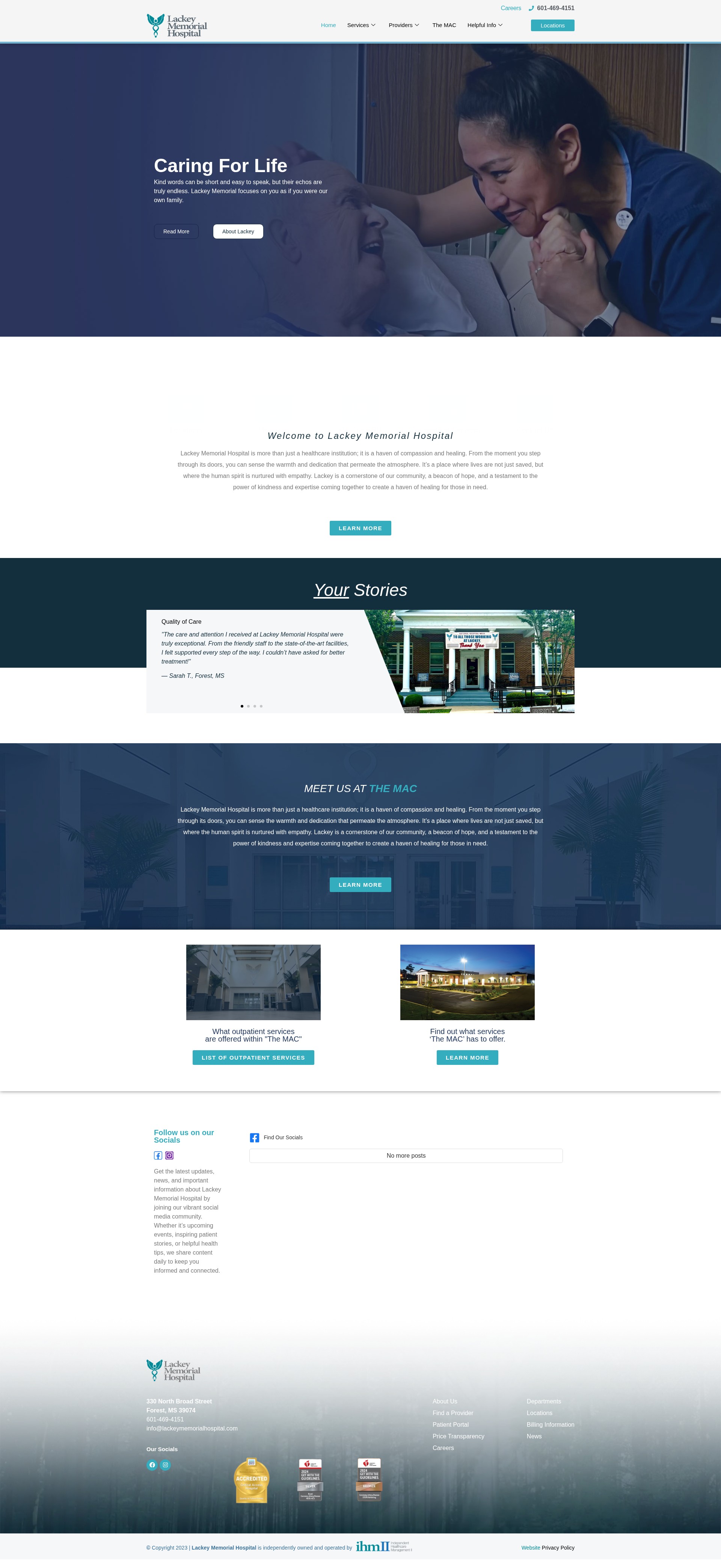 Screenshot of lackeymemorialhospital.com