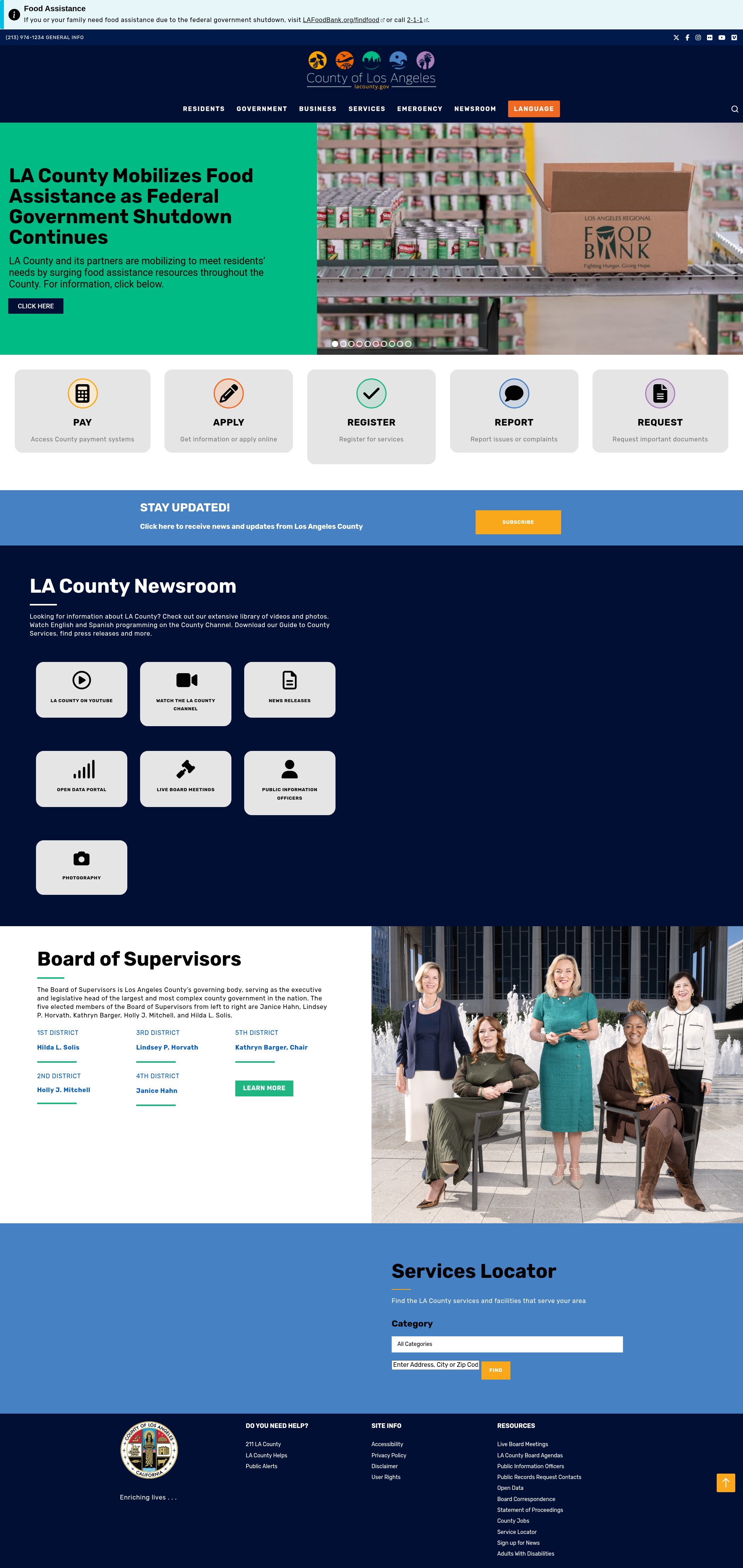 Screenshot of lacounty.gov