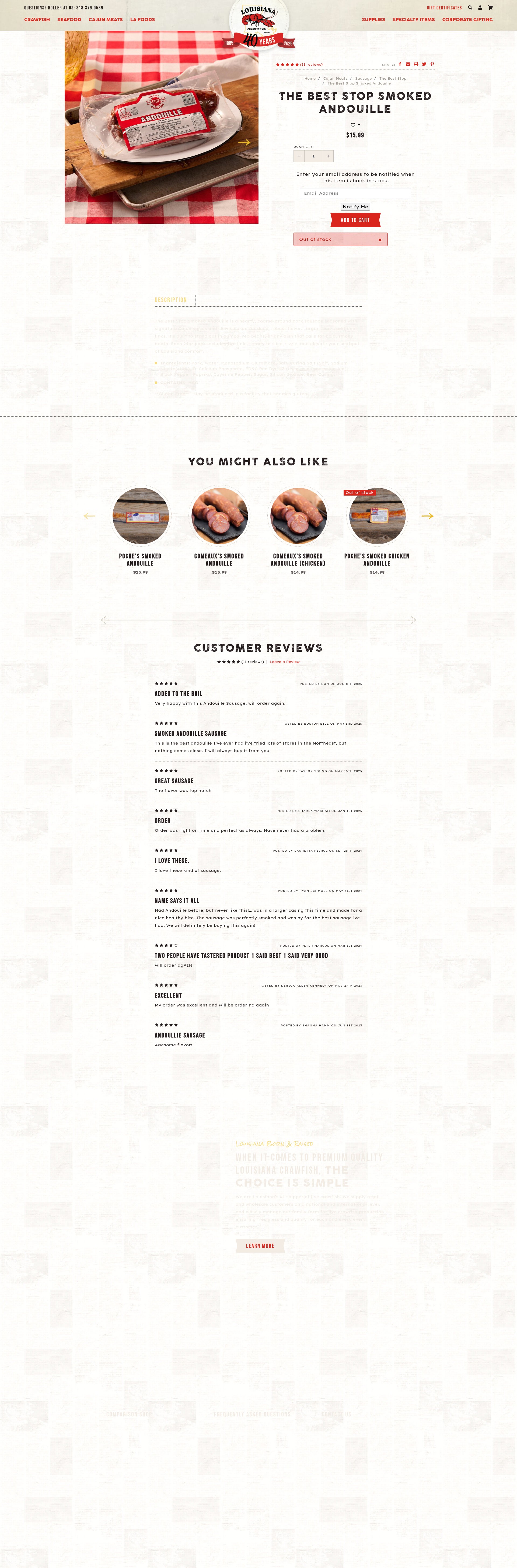 Screenshot of lacrawfish.com