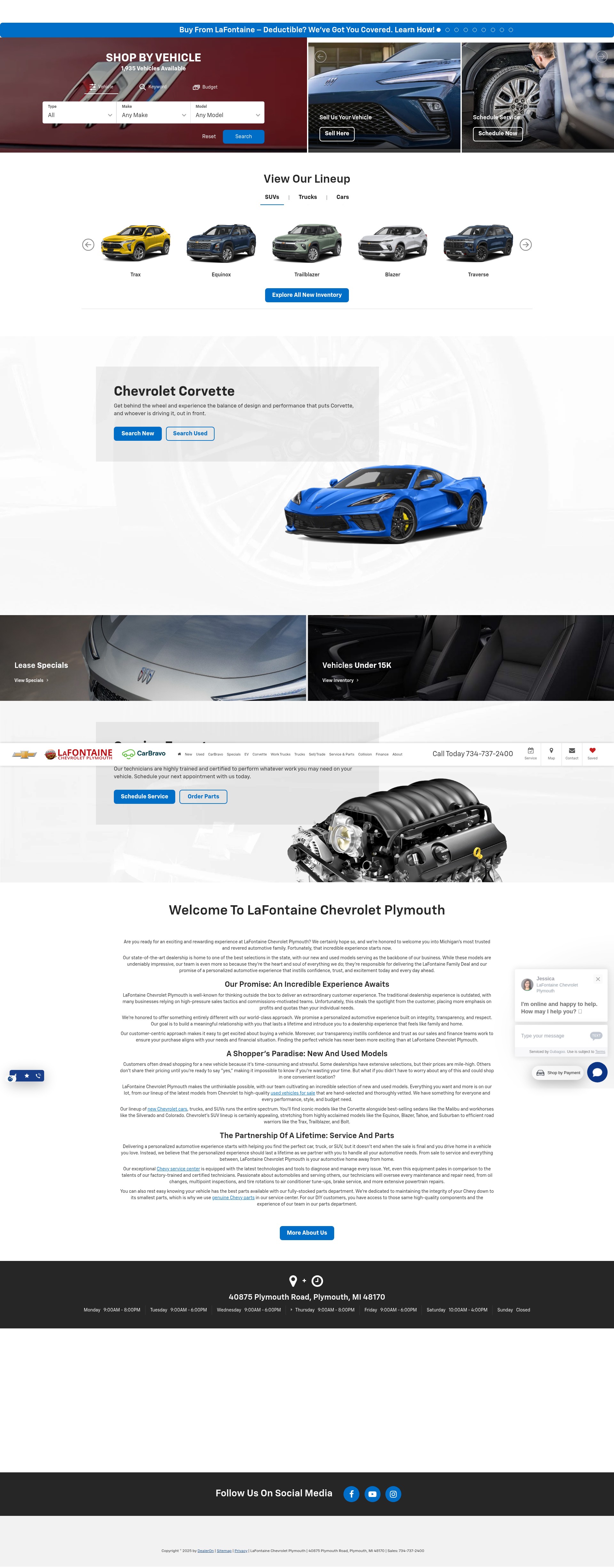 Screenshot of lafontainechevroletplymouth.com