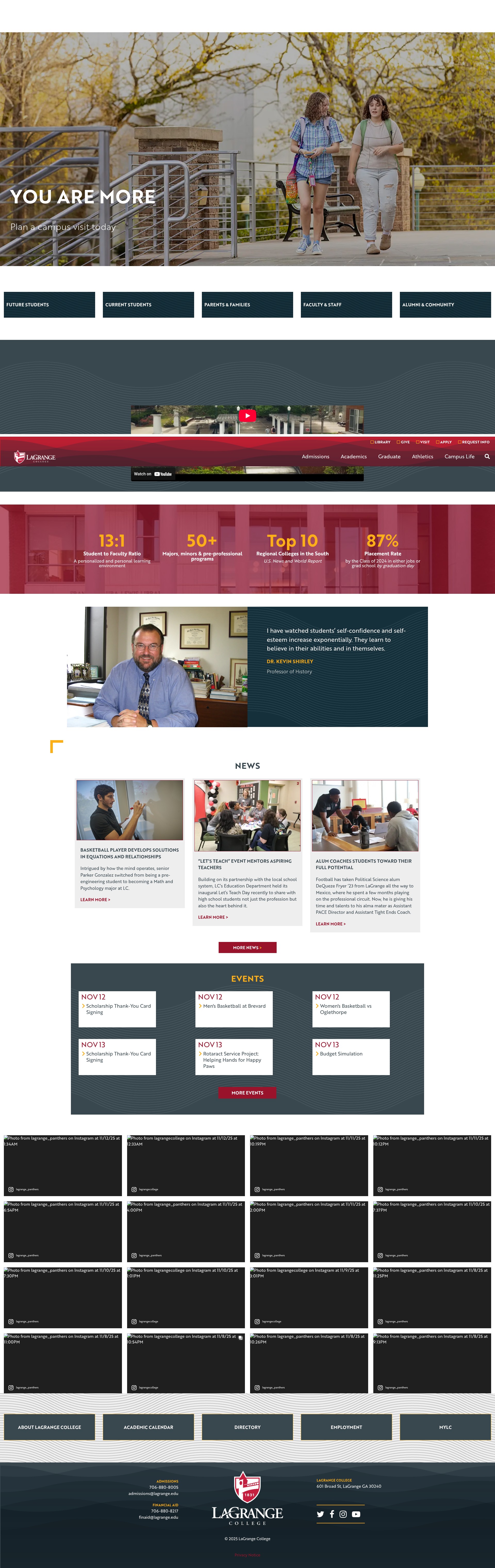 Screenshot of lagrange.edu