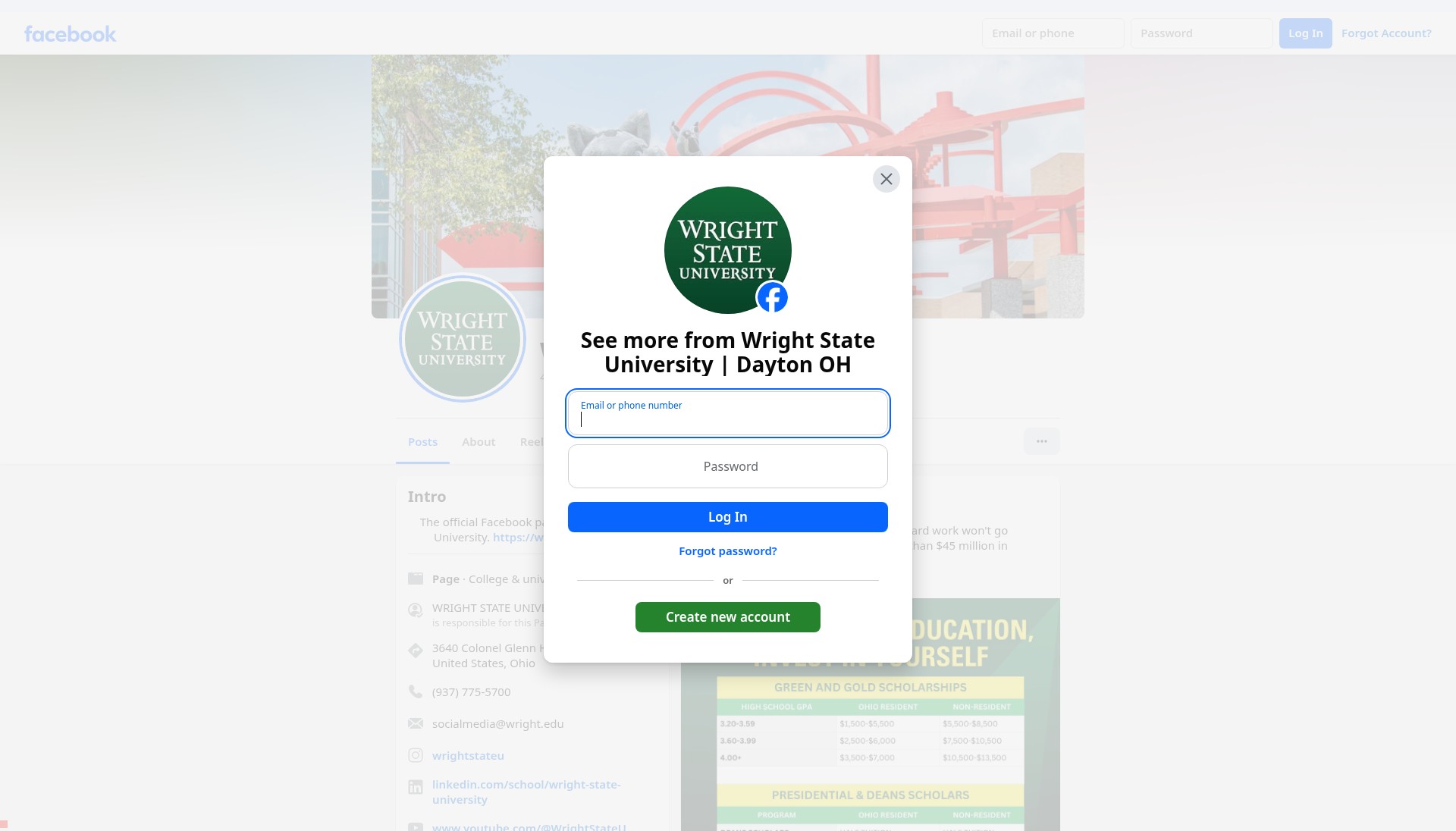 Screenshot of lake.wright.edu