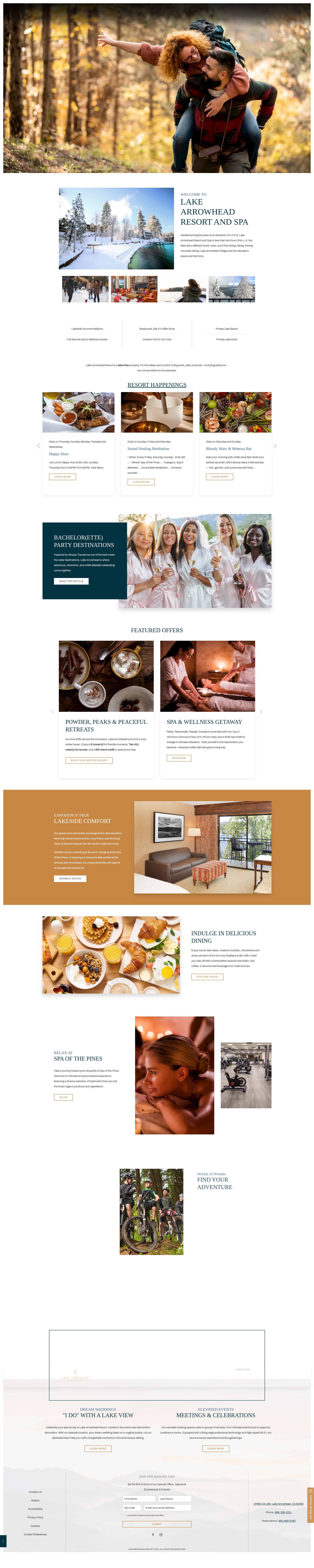 Screenshot of lakearrowheadresort.com