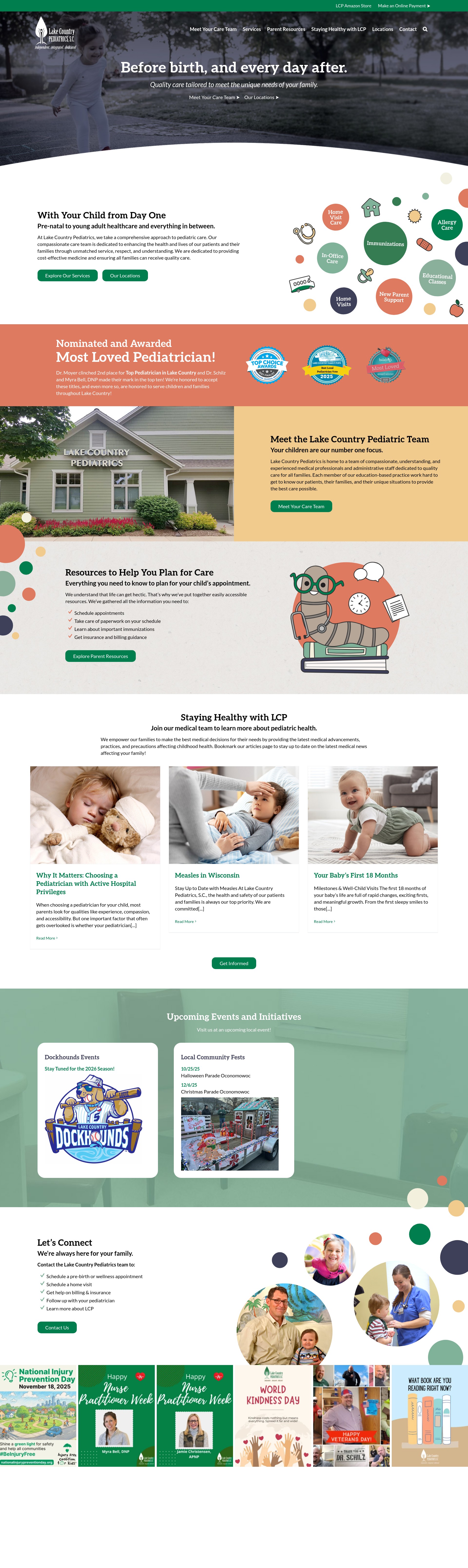 Screenshot of lakecountrypediatrics.com