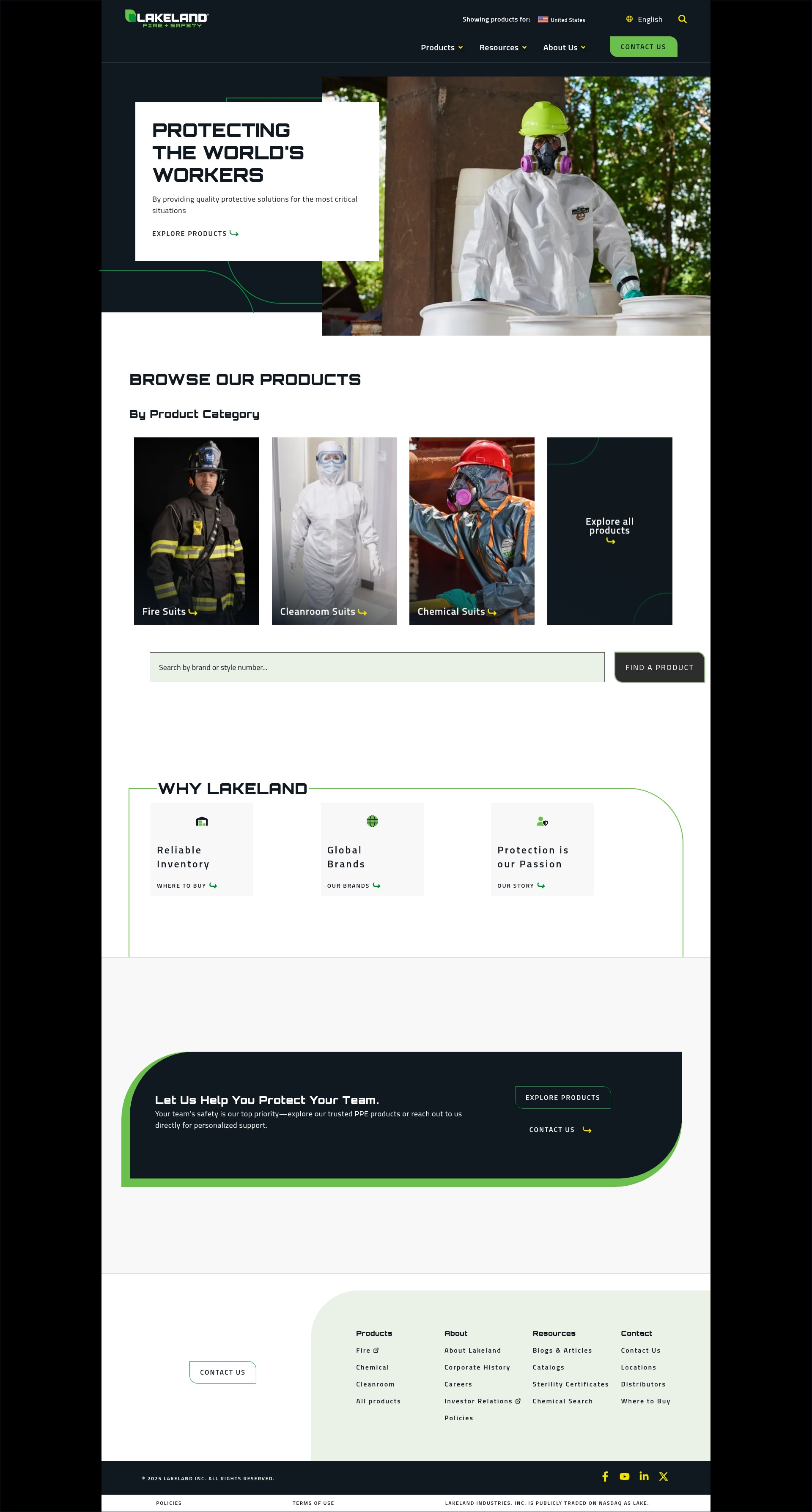 Screenshot of lakeland.com